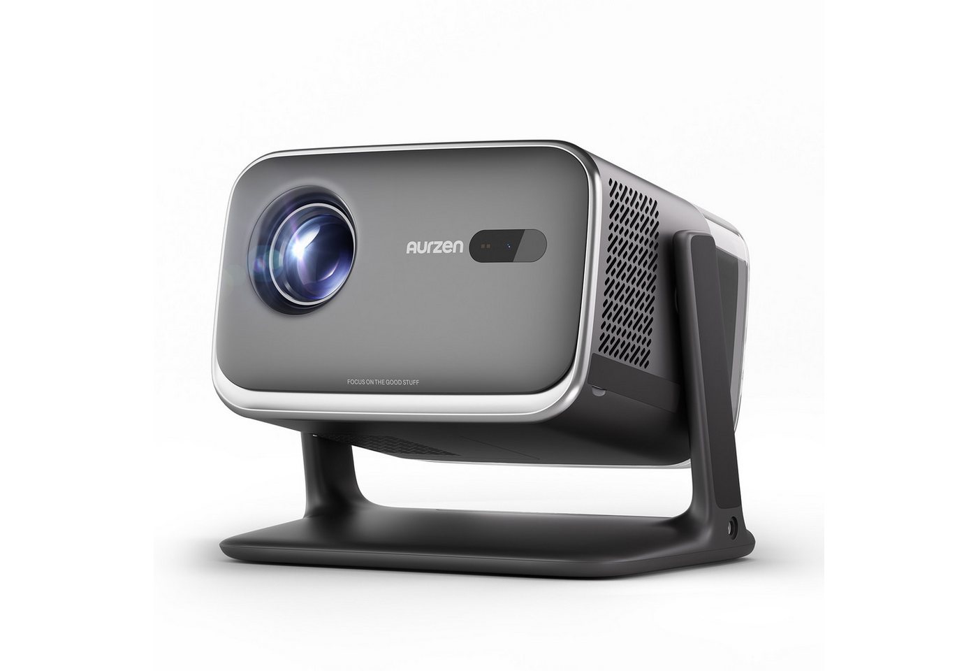Aurzen Smart Projektor mit Google TV, 4K Unterstützt Beamer (1000:1, Native 1920x1080 px, 500 ANSI lm, Echtzeit-Autofokus und Trapezkorrektur)
