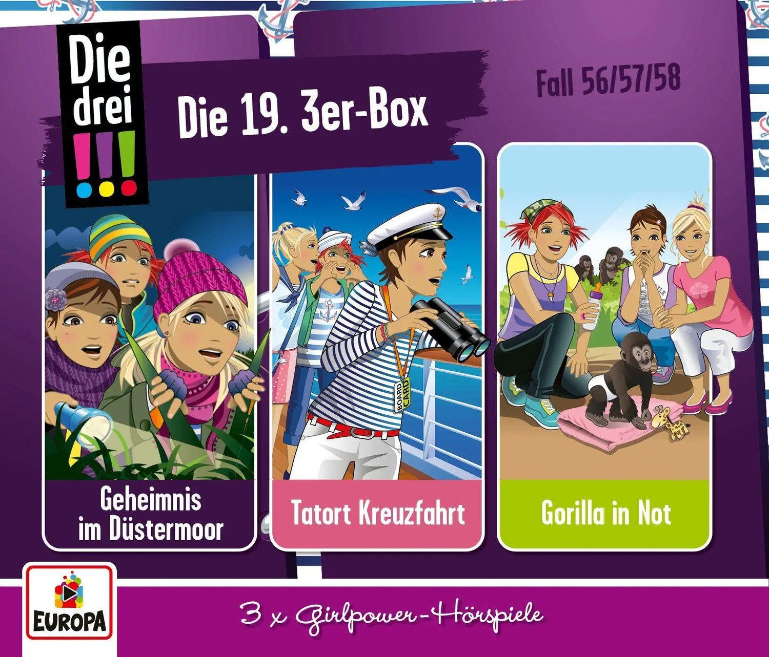 Hörspiel Die drei !!! - 3er Box 19. Folgen 56 - 58