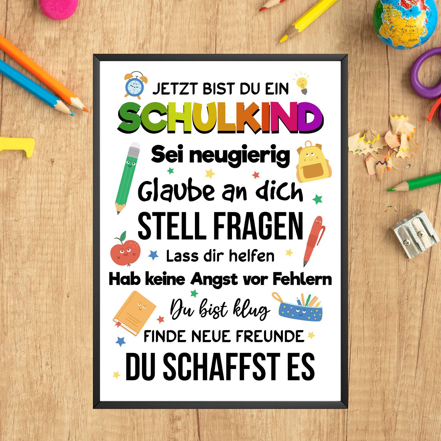 Tigerlino Poster Schulkind Karte Einschulung Glückwunschkarte günstig online kaufen