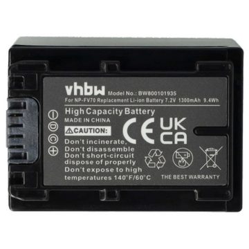 vhbw kompatibel mit Sony DCR-DVD710E, DCR-DVD650E, DCR-DVD610E, DCR-DVD810E Kamera-Akku Li-Ion 1300 mAh (7,2 V)