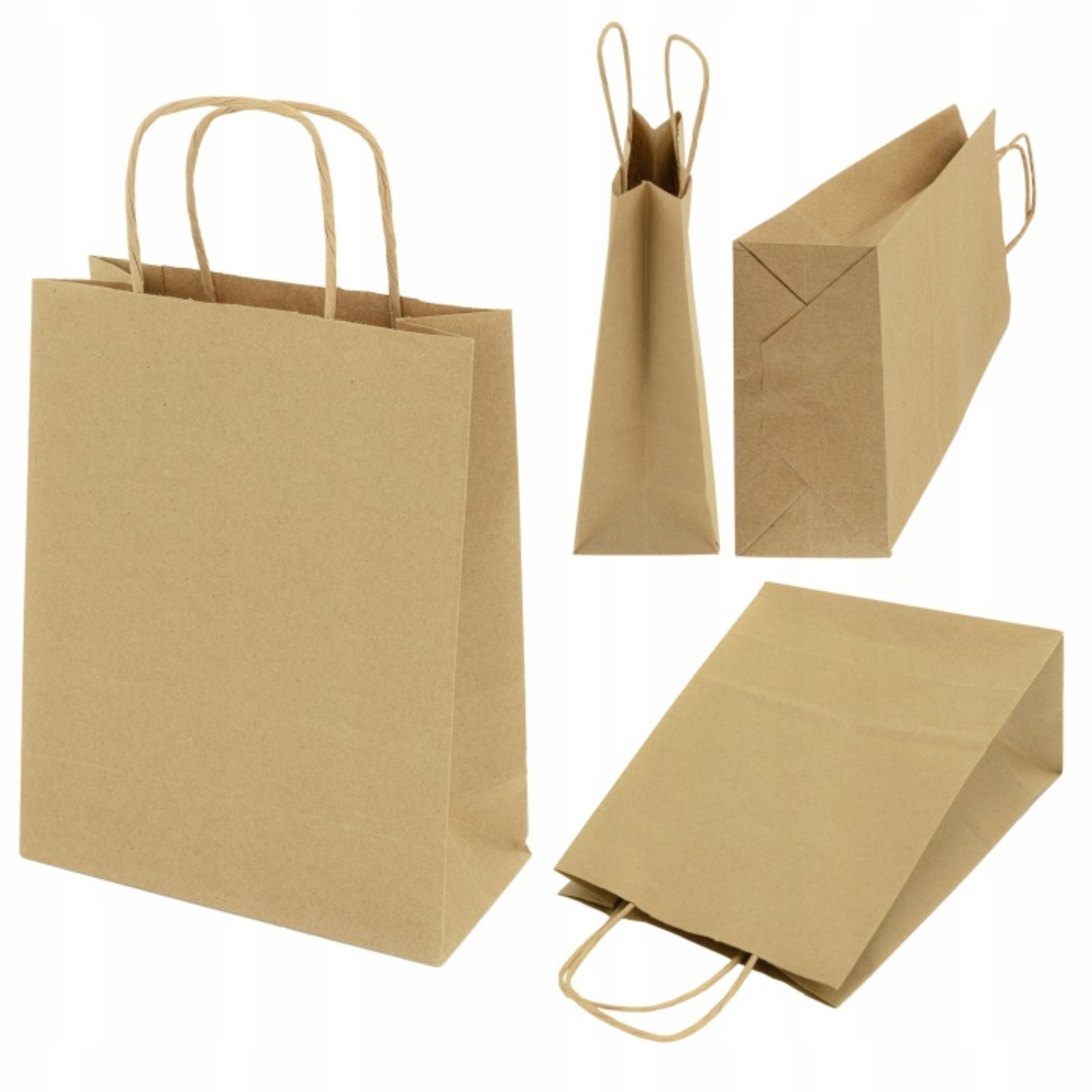 AllBag Geschenktüten Papiertüten Kraft 18x8x22,5 cm Braun 50 Stück Geschenk Einkaufstüten, (1St)