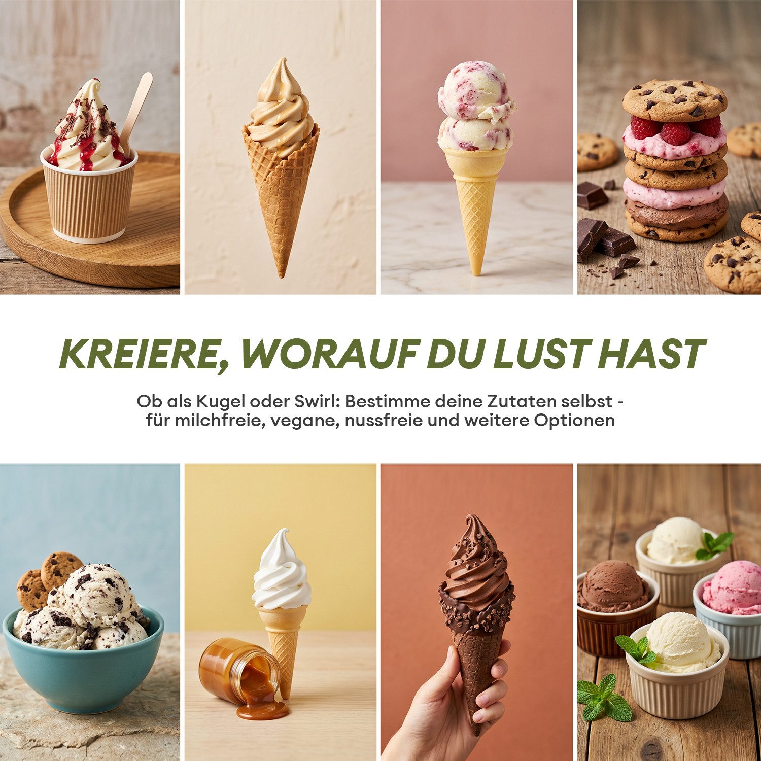 JVJH Eismaschine für Zuhause,10 Programme,2L,Gefrierbehälter 650 ml*3,Selbstreinigung, 2 l, 800 W, Spülmaschinengeeignete Teile,für Frozen Joghurt, Sorbet und E – Bild 4 von 5