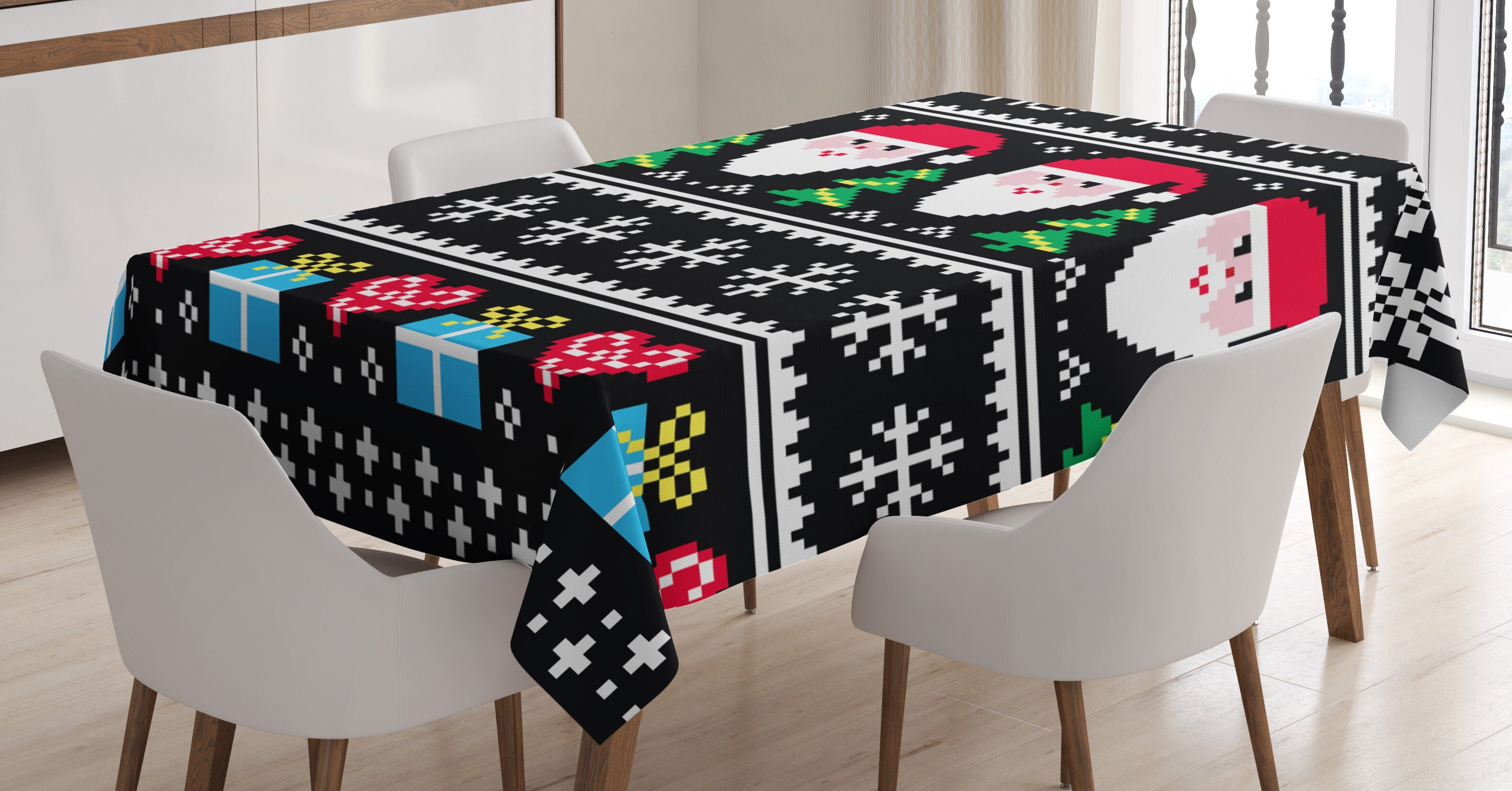 Tischdecke geeignet Retro Waschbar Farbfest Für Weihnachten Außen Nordic Abakuhaus Klare Borders Farben, Bereich den
