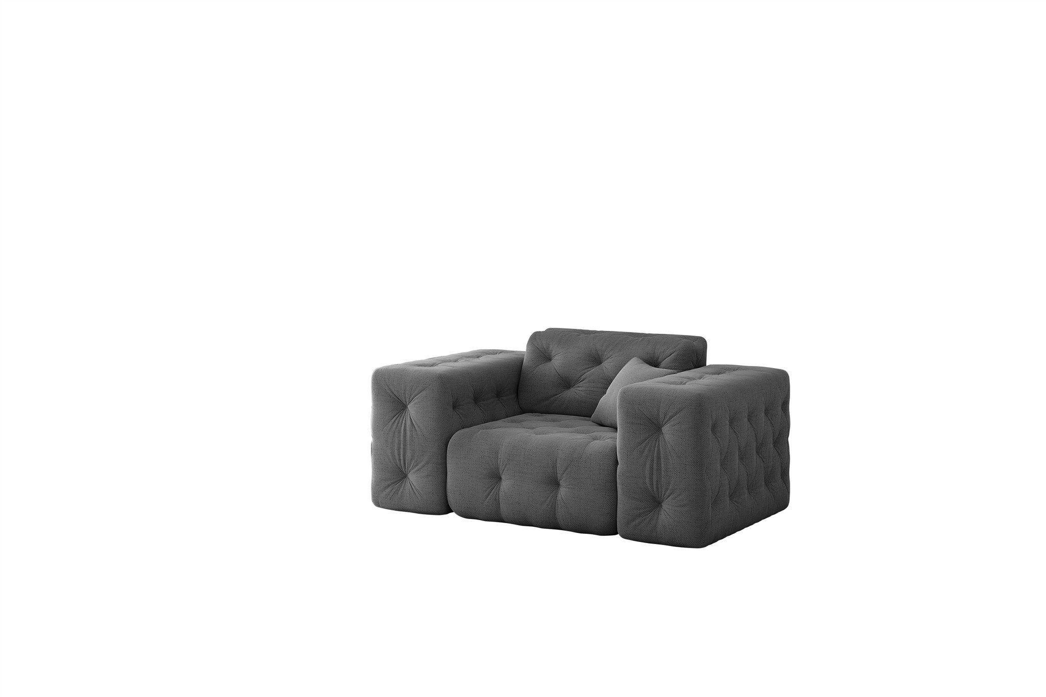Fun Möbel Polstergarnitur Sofa-Set CHANTAL 3-1-1 Sofagarnitur in Stoff Moly, (alle Möbel mit Rundumbezug, auch als Set mit einem 2-Sitzer erhältlich), inklusive 3 Zierkissen