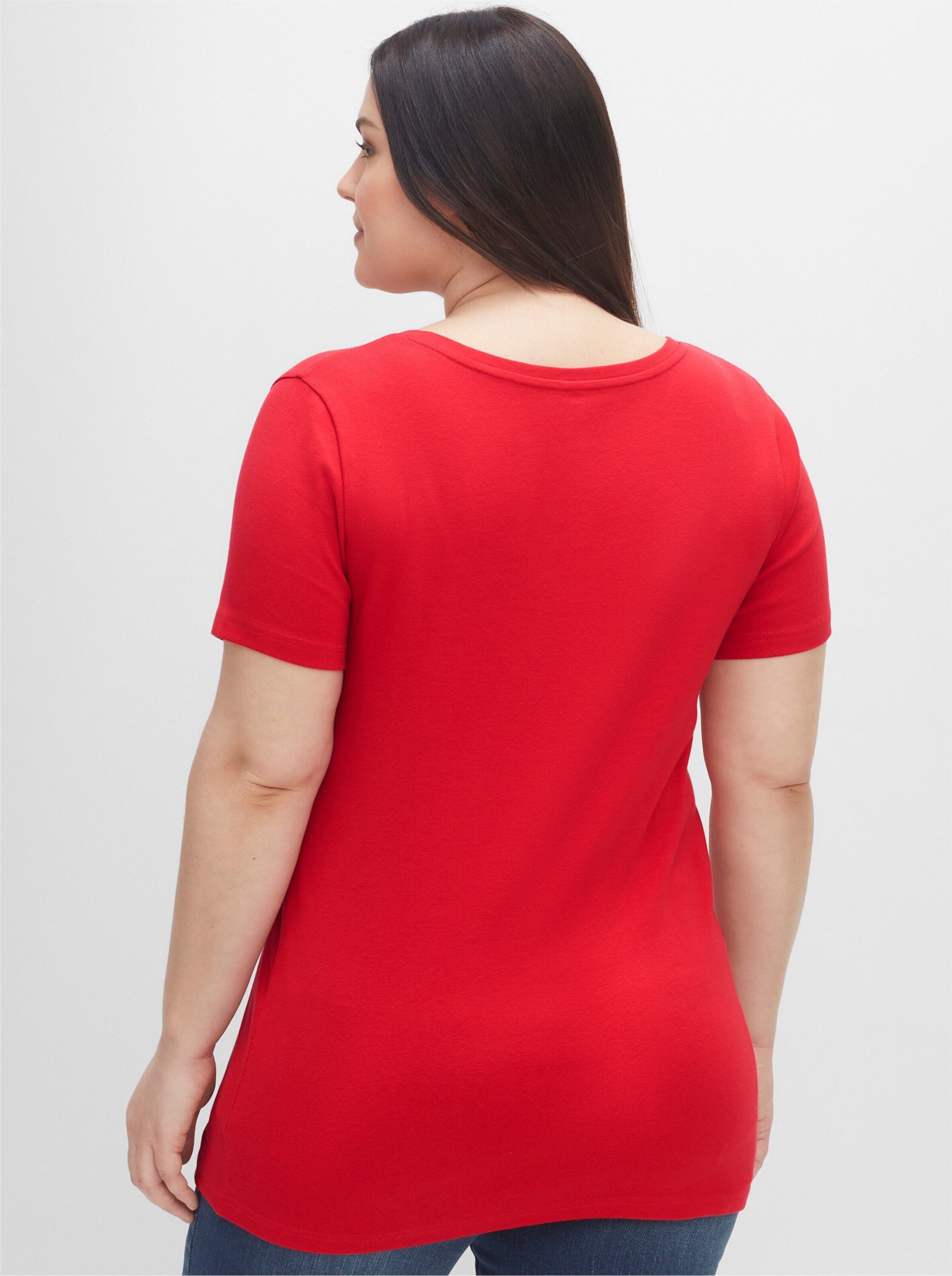 Sheego T-Shirt T-Shirt Kurzarm (2-tlg) im Doppelpack, mit V-Ausschnitt günstig online kaufen