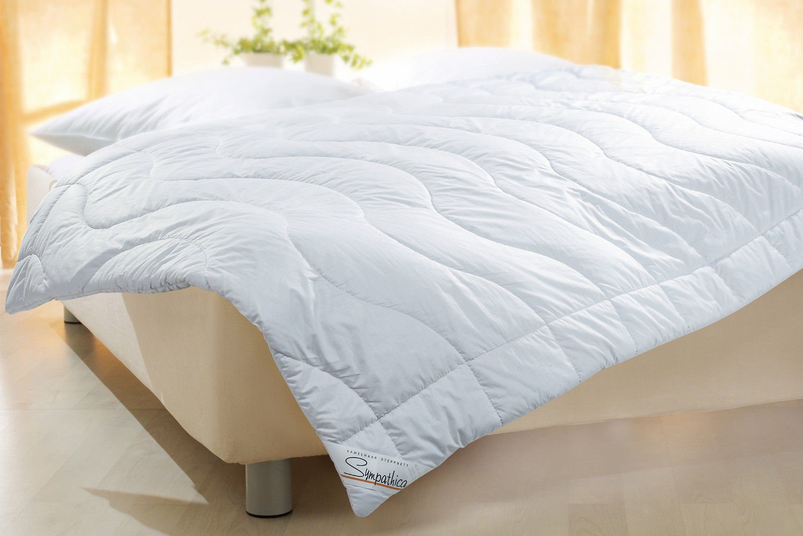 Sympathica Naturhaarbettdecke Edles Kamelhaar Duo Steppbett 155x220 cm 100% Kamelhaar Winterdecke, Füllung: 100% Kamelhaar