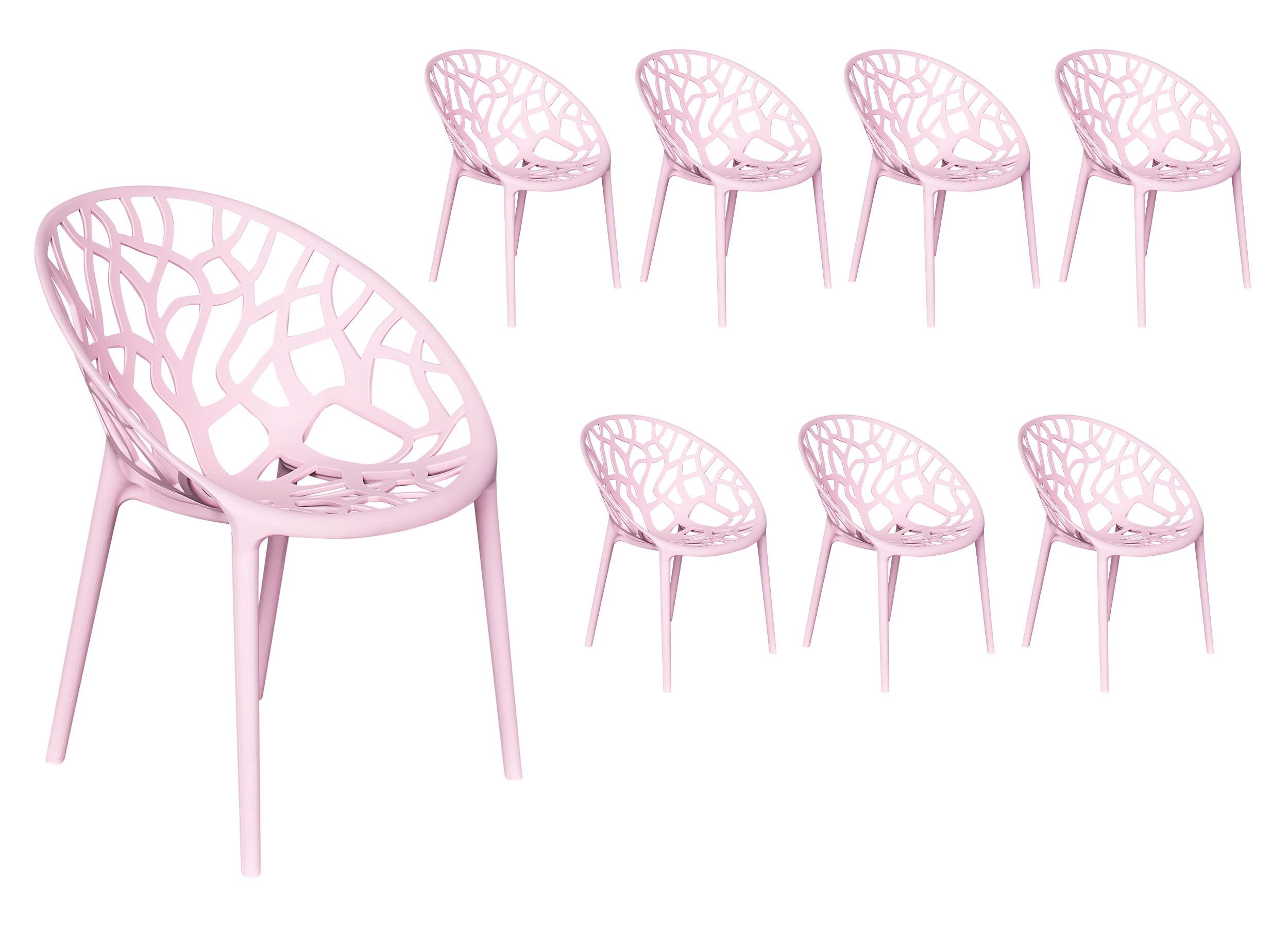 LC Garden Stapelstuhl LC Garden »Vomo« Gartenstuhl Stapelstuhl Kunststoff stapelbar (Set, 8 St), stapelbar