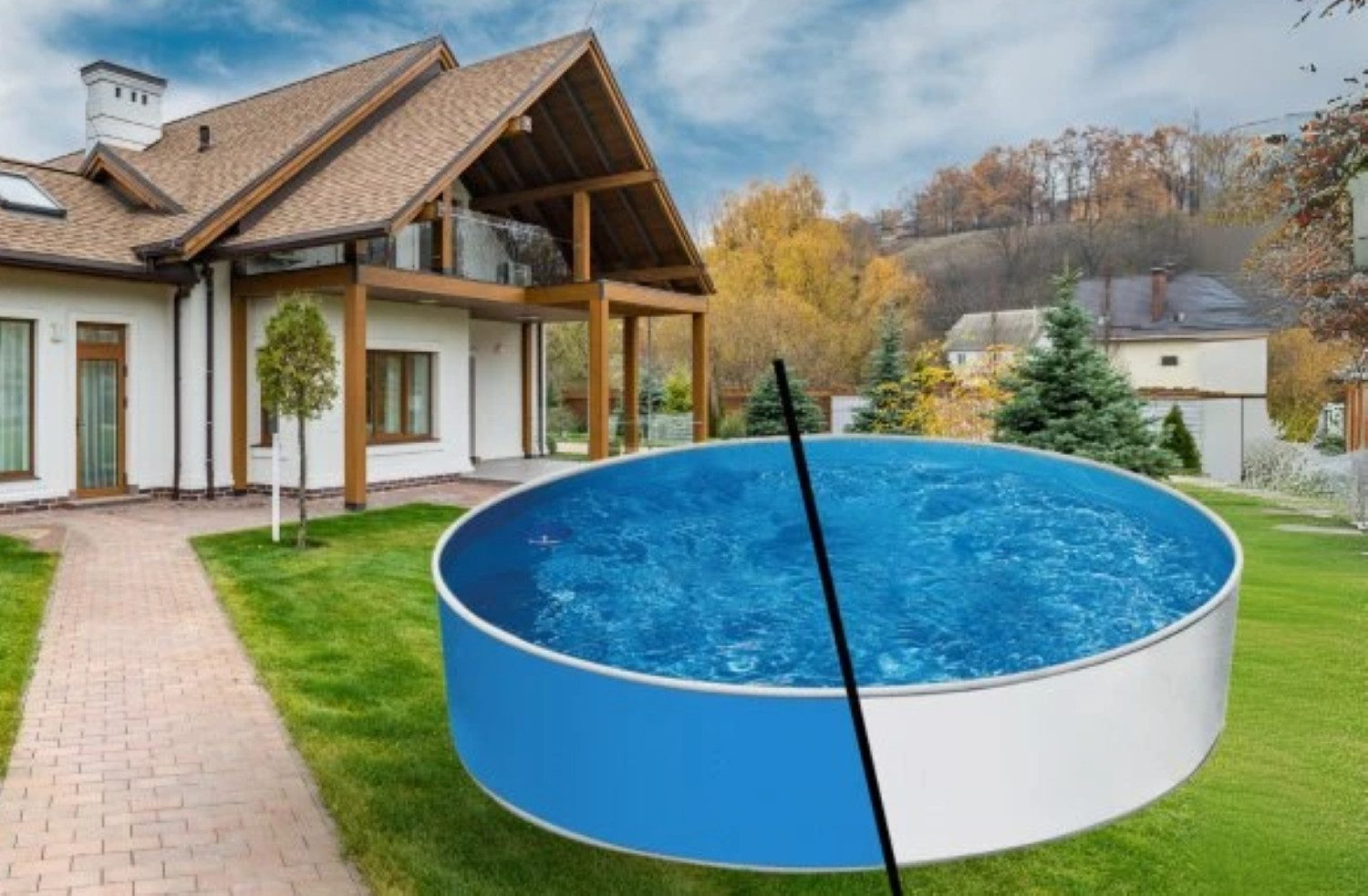 Marlos GmbH Rundpool Stahlwandpool weiß/blau 3,60 günstig online kaufen