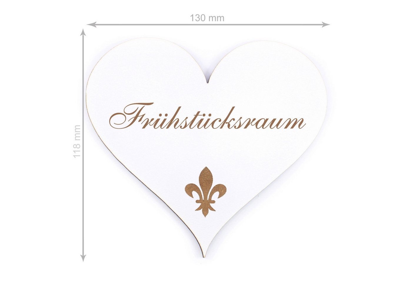 Thumbnail - Dekolando Hinweisschild Türschild Herz - Frühstücksraum - Schild 13 x 12 cm - Schilder Türschi