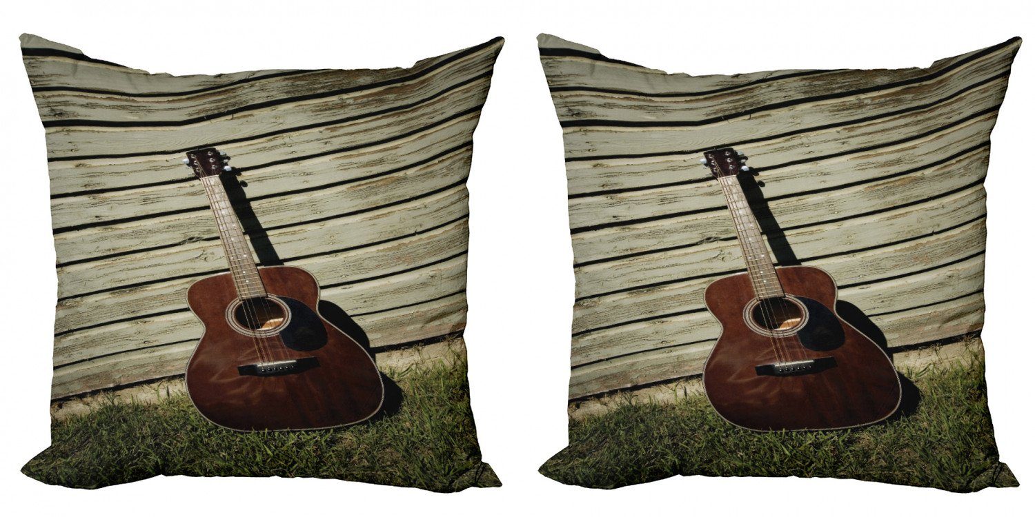Accent Stück), sich Gitarre Wand stützte Abakuhaus (2 Kissenbezüge Musik eine auf Doppelseitiger Artikel Digitaldruck, Modern