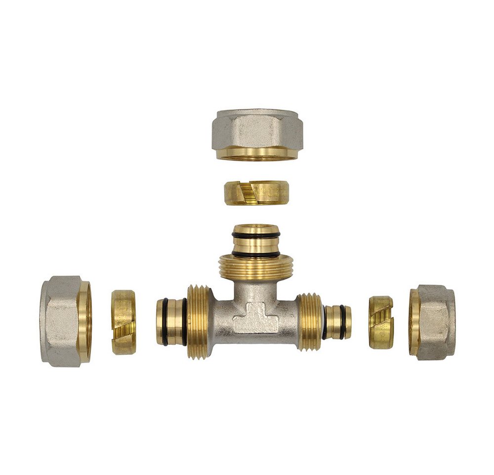 Thumbnail - PipeTec Deutschland Gewindefitting Klemmring Schraubfitting T-Stück reduziert 20x20x16 mm Verbundrohr