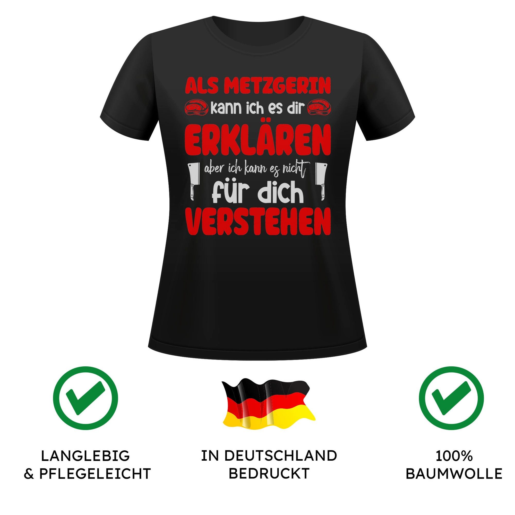 22Feels T-Shirt Metzgerin Geschenk Frauen Spruch Beruf Ausbildung Abschluss IN DEUTSCHLAND BEDRUCKT