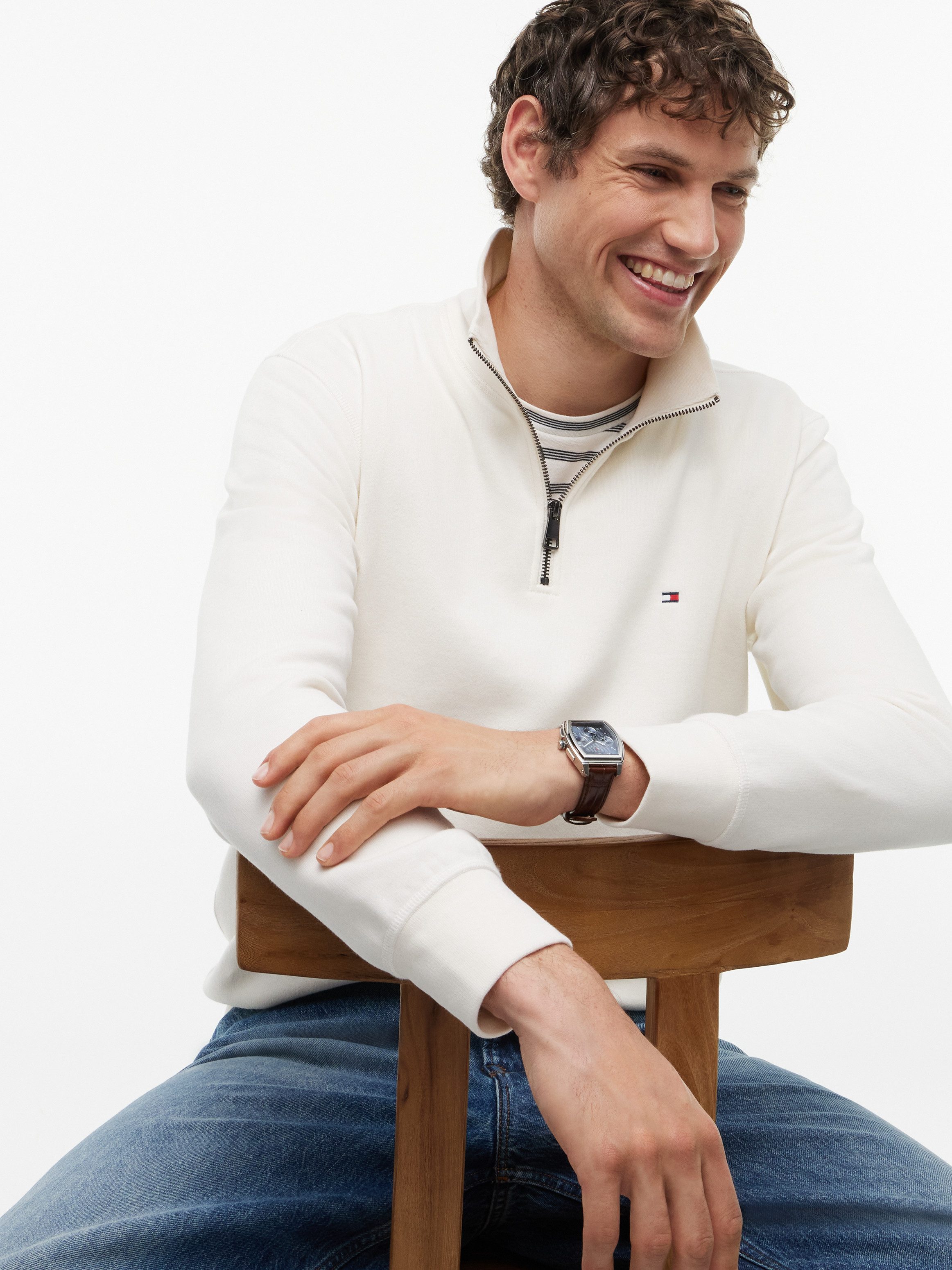 Tommy Hilfiger Sweatshirt ESSENTIAL FLEECE 1/4 ZIP mit Stehkragen