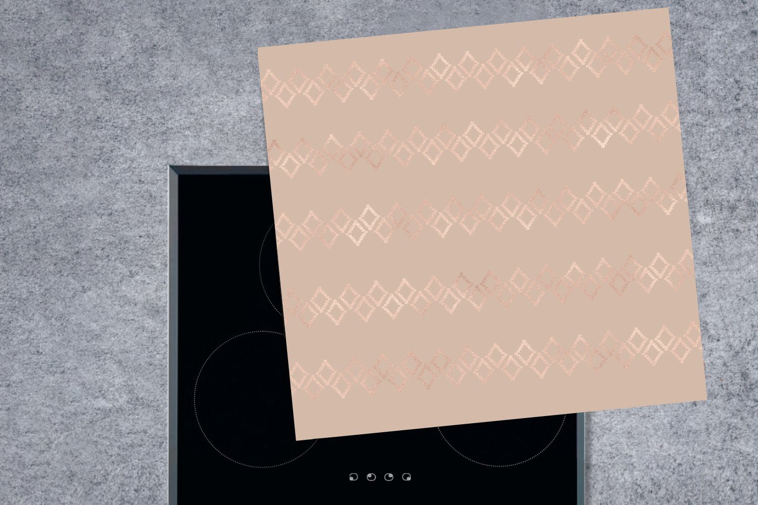 Herdblende-/Abdeckplatte 78x78 - Ceranfeldabdeckung, tlg), küche (1 Arbeitsplatte cm, für Linie, Muster Rosa - Vinyl, MuchoWow