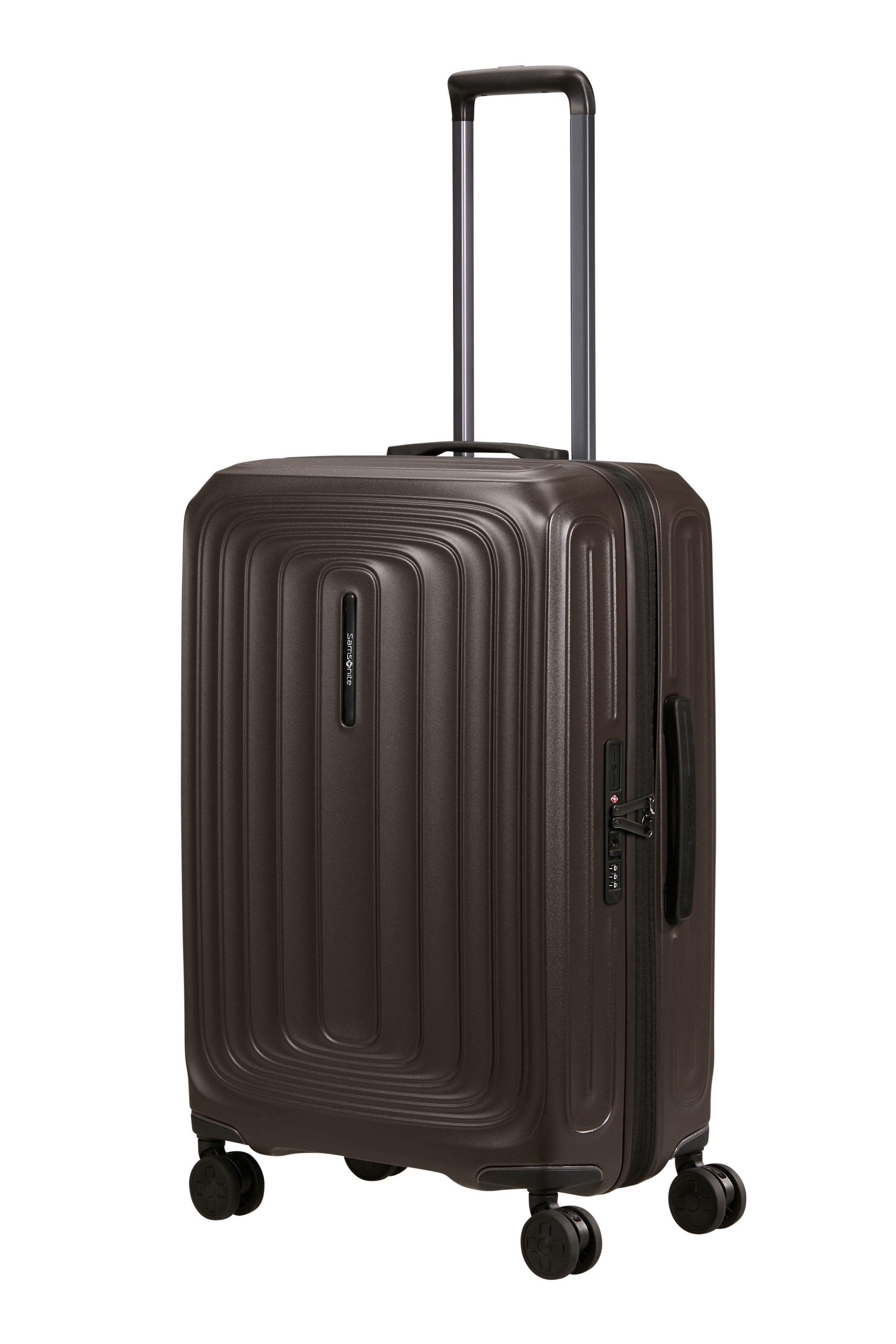 Samsonite Hartschalen-Trolley 2WANDER, 4 Rollen, aus robustem Polycarbonat, mit Adressetikett und Dehnfalte