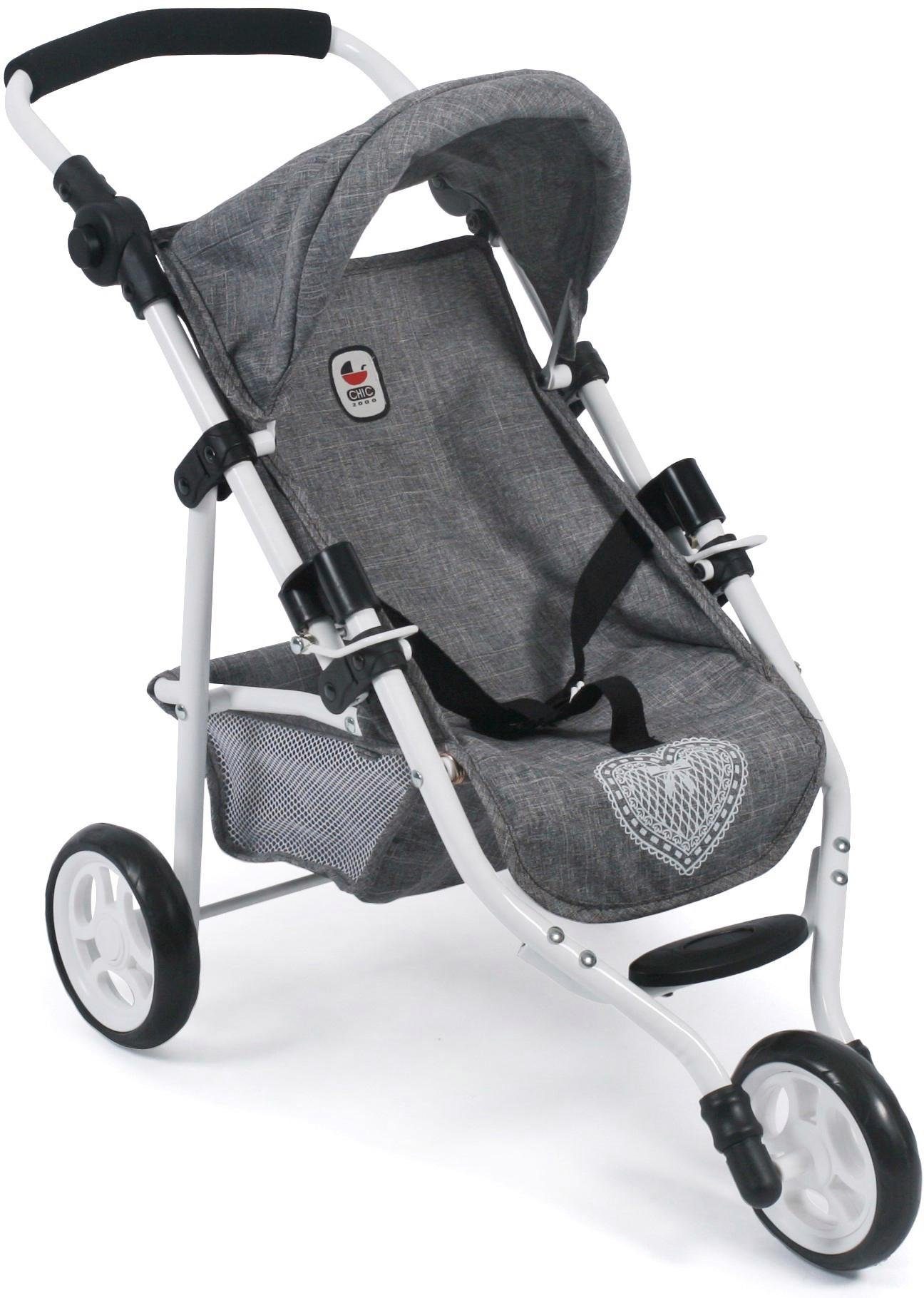 CHIC2000 Puppenbuggy Jogging-Buggy Lola, Jeans Grey, mit klappbarem Verdeck