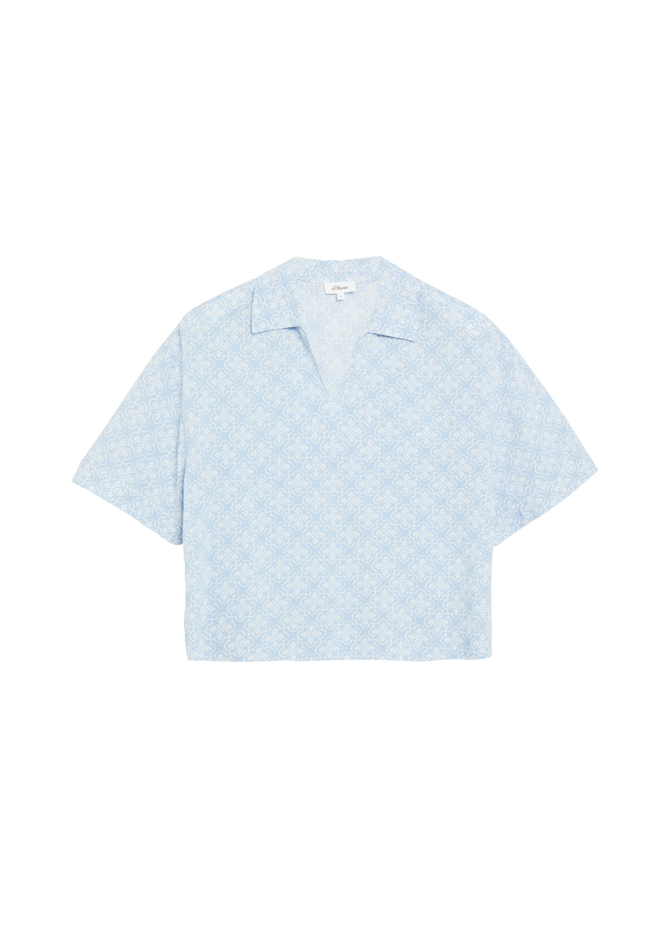 s.Oliver Kurzarmbluse Bluse Viskosebluse im Boxy Fit