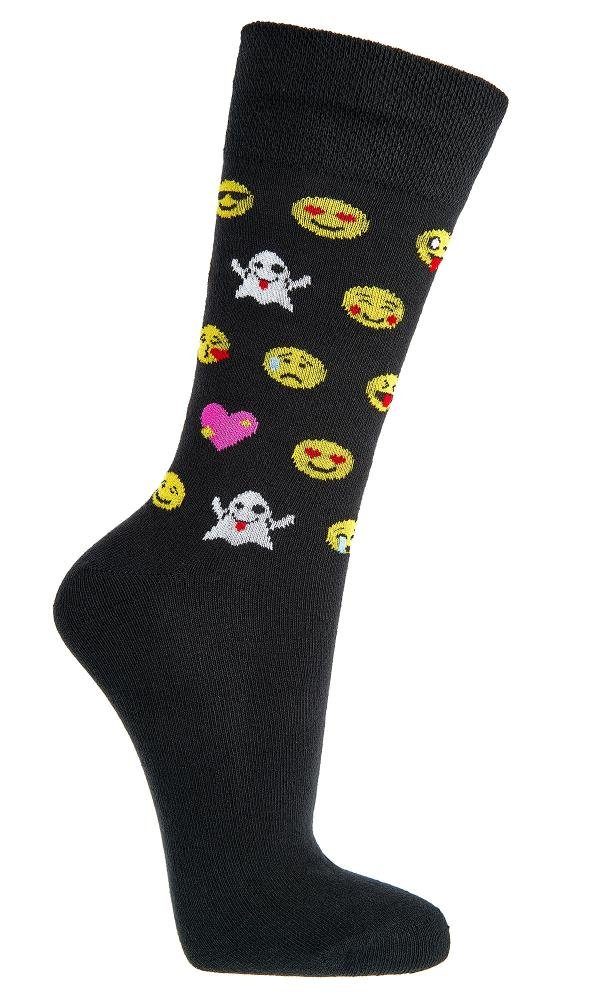 FussFreunde Freizeitsocken 2 Paar Fun Socken, Spaß mit Socken, über 70 Motive, ANTI-LOCH-GARANTIE Smile