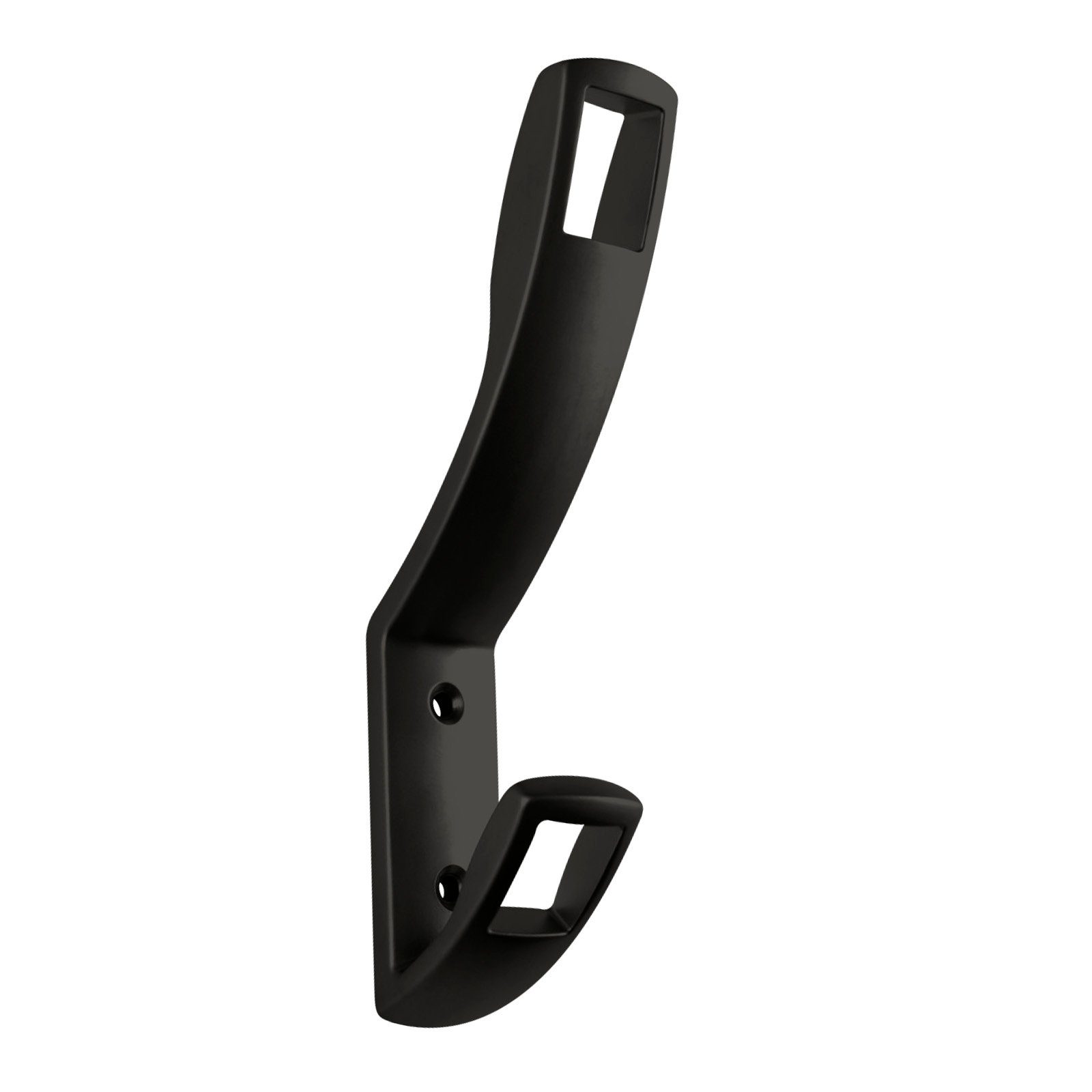 SO-TECH® Garderobenhaken PETI 151 x 24 x 71 mm, BA 32 mm, Kleiderhaken aus Metall, schwarz