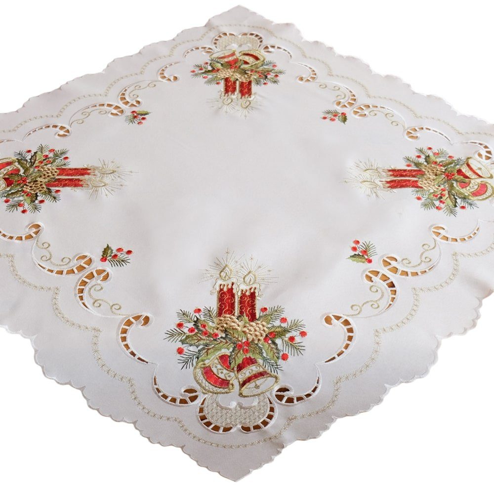 matches21 HOME & HOBBY Tischdecke Mitteldecke Kerzen Stick ecru bunt Tischw günstig online kaufen