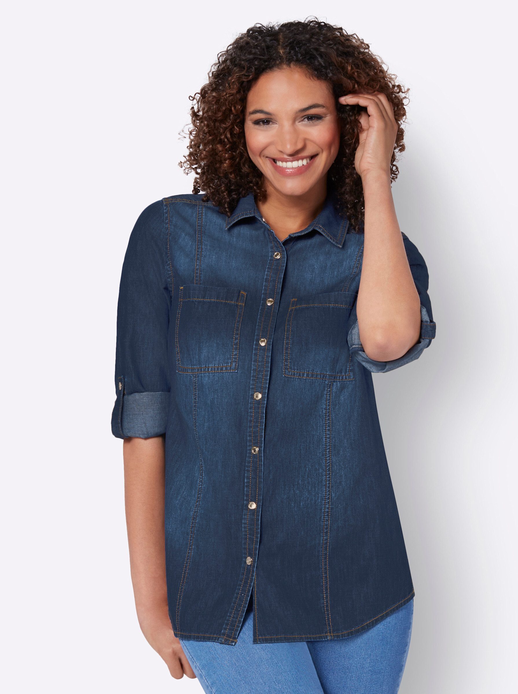Klassische Bluse Jeansbluse