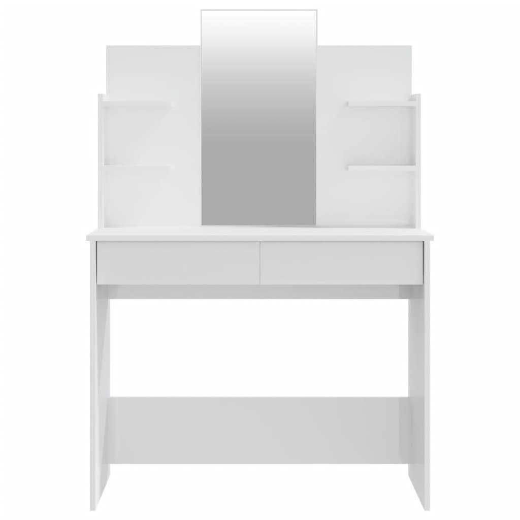Hochglanz-Weiß 96x40x142 cm Schminktisch (1-St) furnicato mit Spiegel