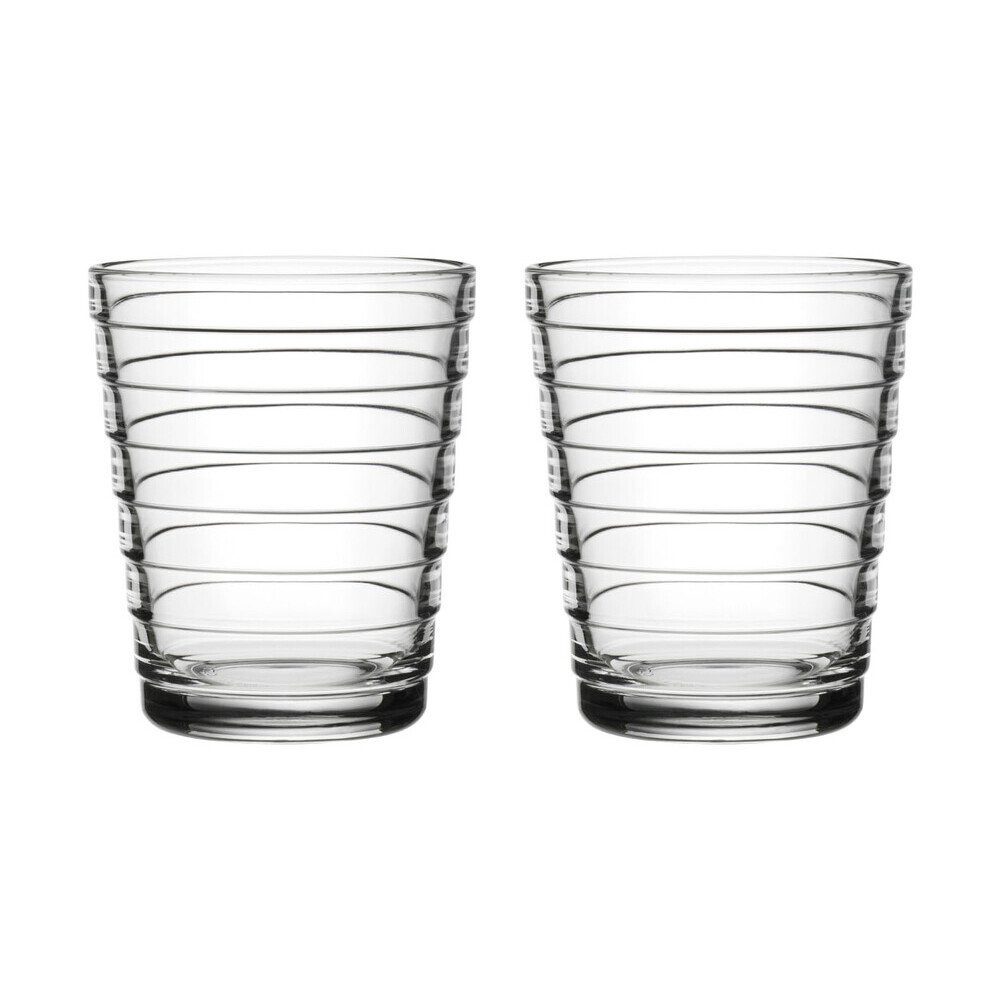 IITTALA Glas Trinkglas 2er-Set 0,22 l Aino Aalto Klar, 1-tlg., Glas, Trinkglas, Ø7,6cm, Glas, klar