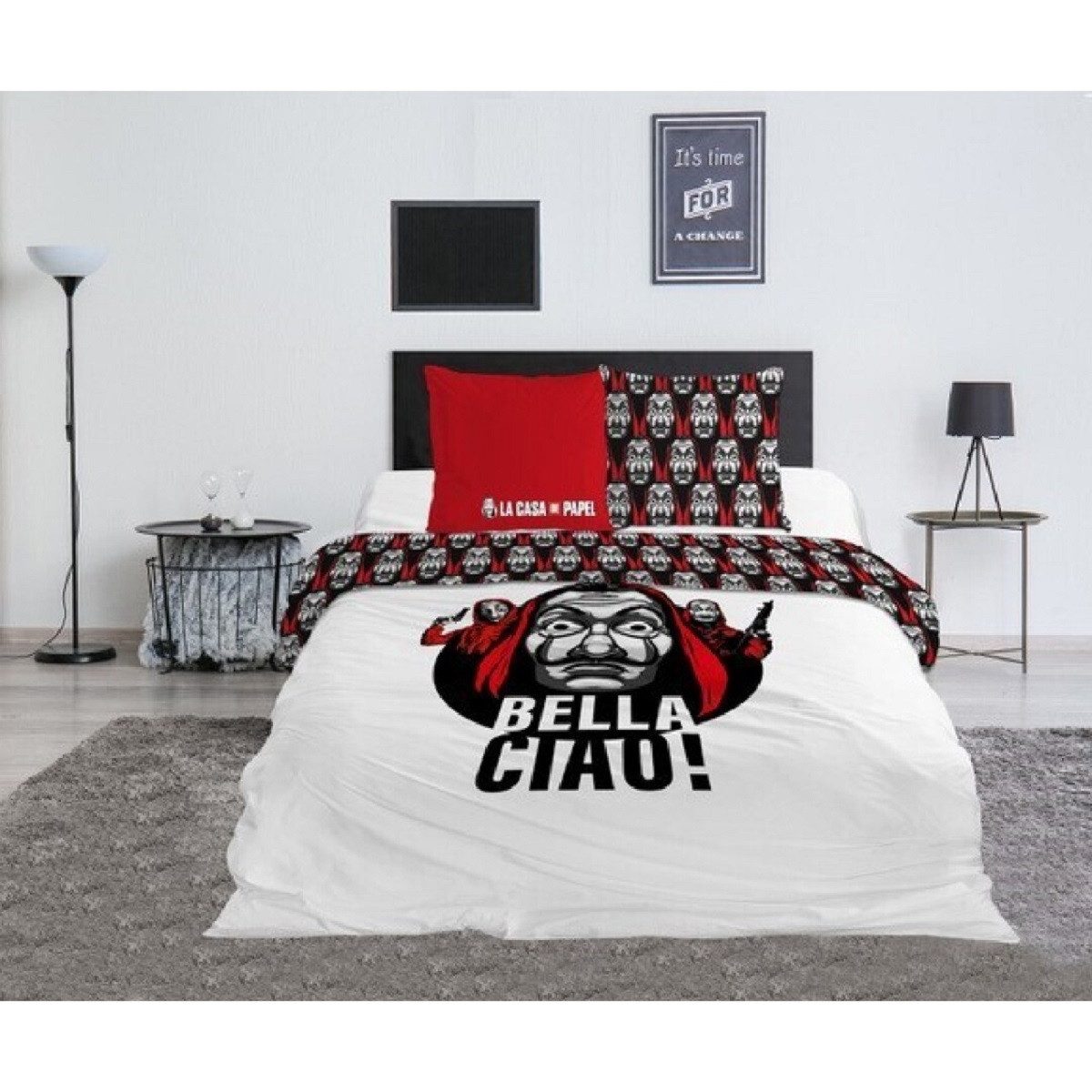La Casa de Papel Bettwäsche 1x Deckenbezug 200x200 cm & 2x Kissenbezüge 65x günstig online kaufen