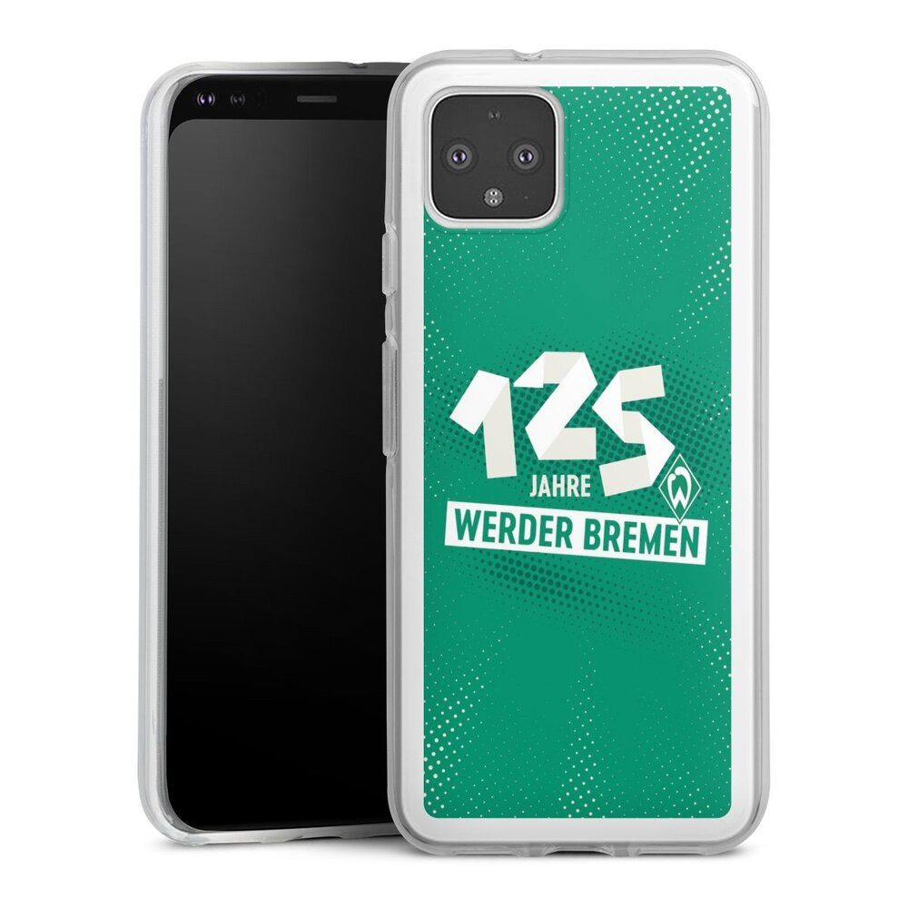 DeinDesign Handyhülle 125 Jahre Werder Bremen Offizielles Lizenzprodukt, Google Pixel 4 Silikon Hülle Bumper Case Handy Schutzhülle