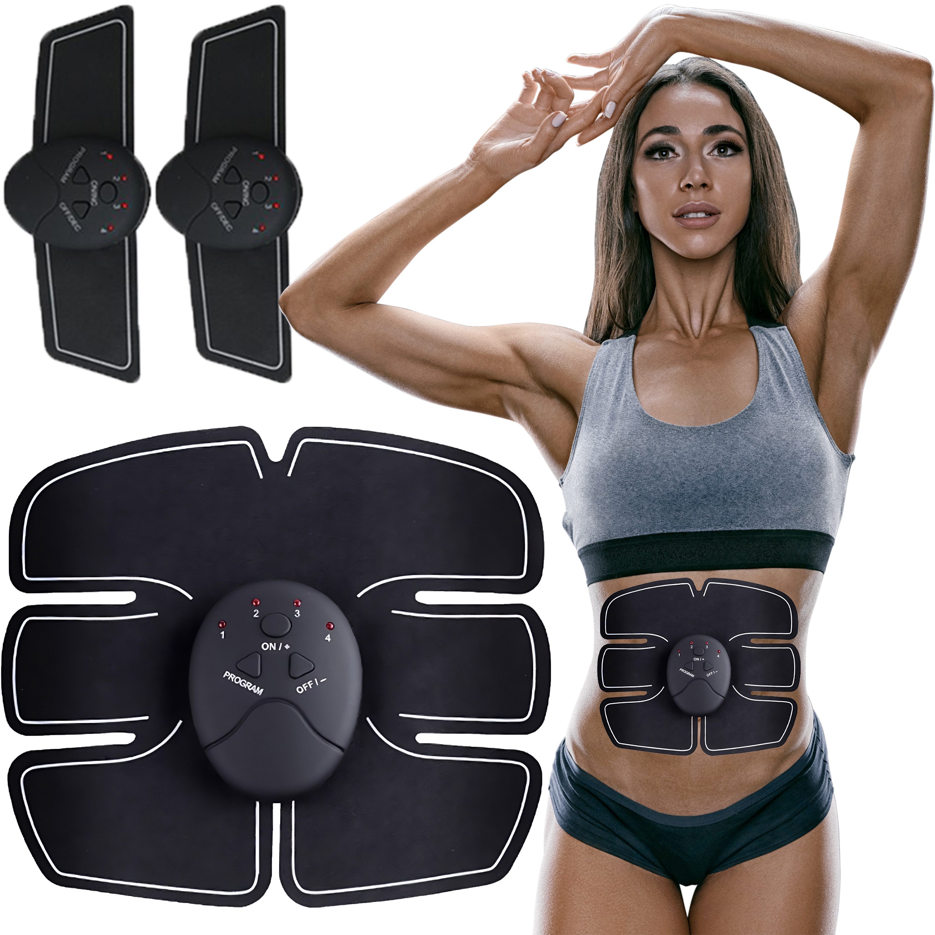 Retoo EMS-Bauchmuskeltrainer ABS Bauchmuskeltrainer EMS Stimulator USB-Laden Elektro Fitness, (set, 1x Bauchpolster, 2x Schulterpolster, 3x Fernbedienung), Effizienz, Bequemlichkeit, Auf Ihre Bedürfnisse zugeschnitten.