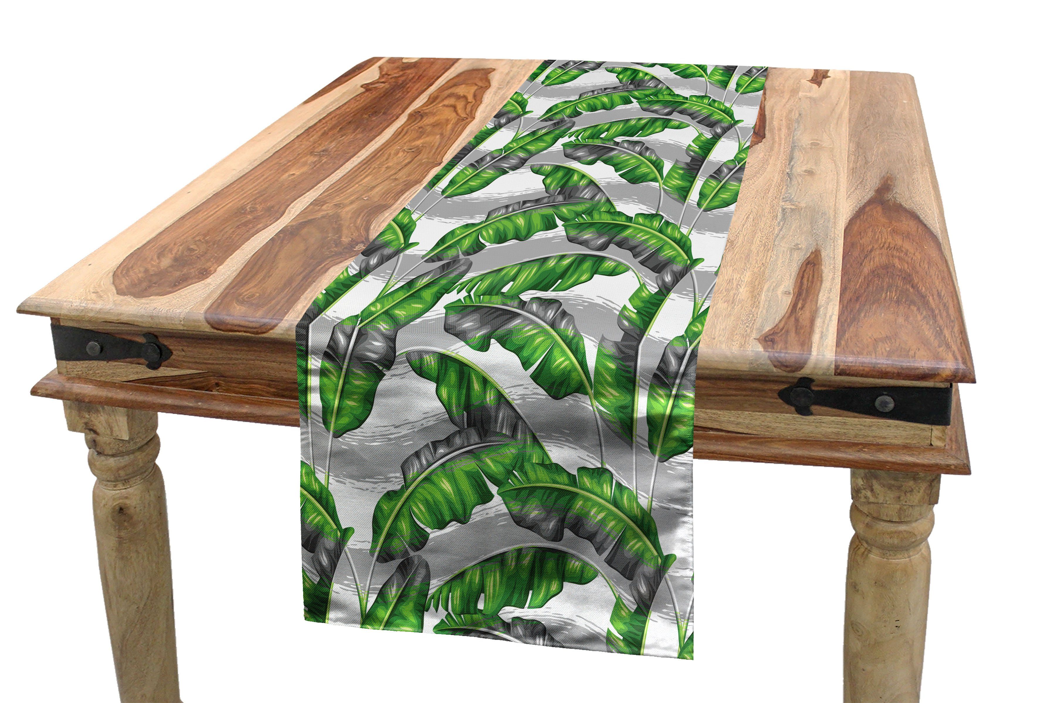 Rechteckiger Dekorativer Tischläufer, Banana-Blätter-Entwurf Abakuhaus Esszimmer Boho Tischläufer Küche