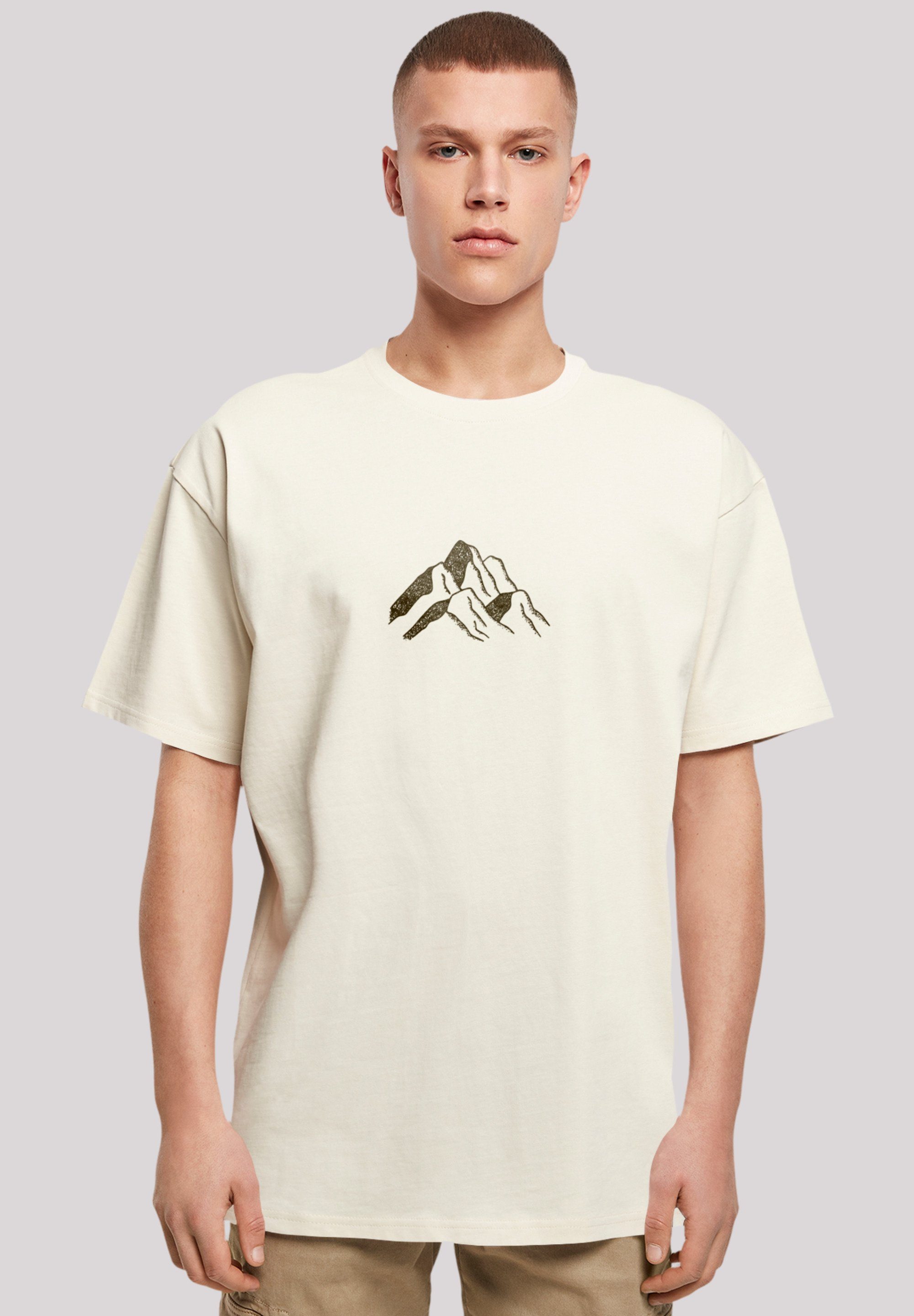 F4NT4STIC T-Shirt PLUS SIZE Mountain Print Berge sand