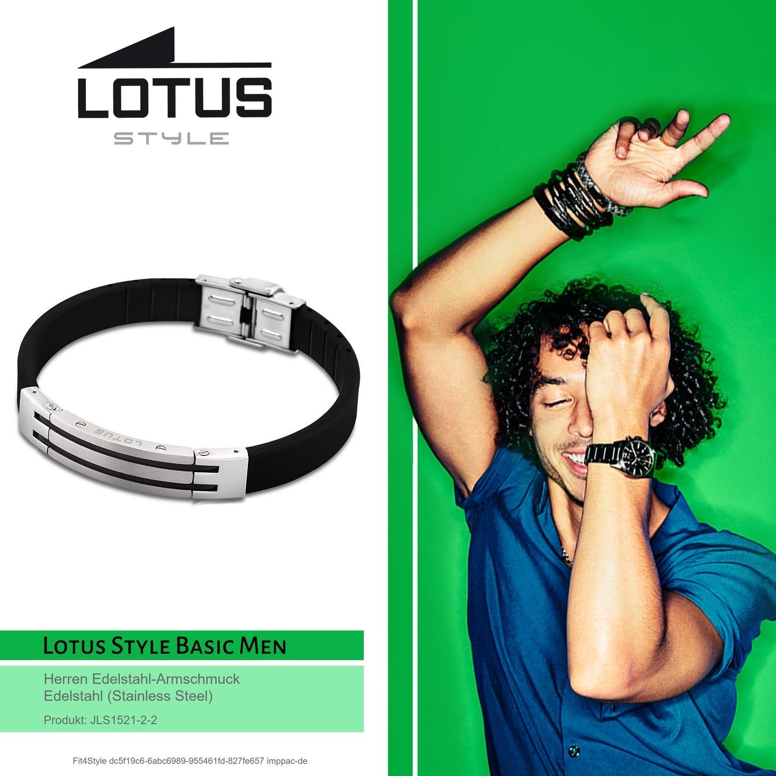 Armbänder für Edelstahlarmband LS1521-2/2 Herren Lotus (Stainless schwarz Steel) Style Armband Edelstahl Style Lotus (Armband),
