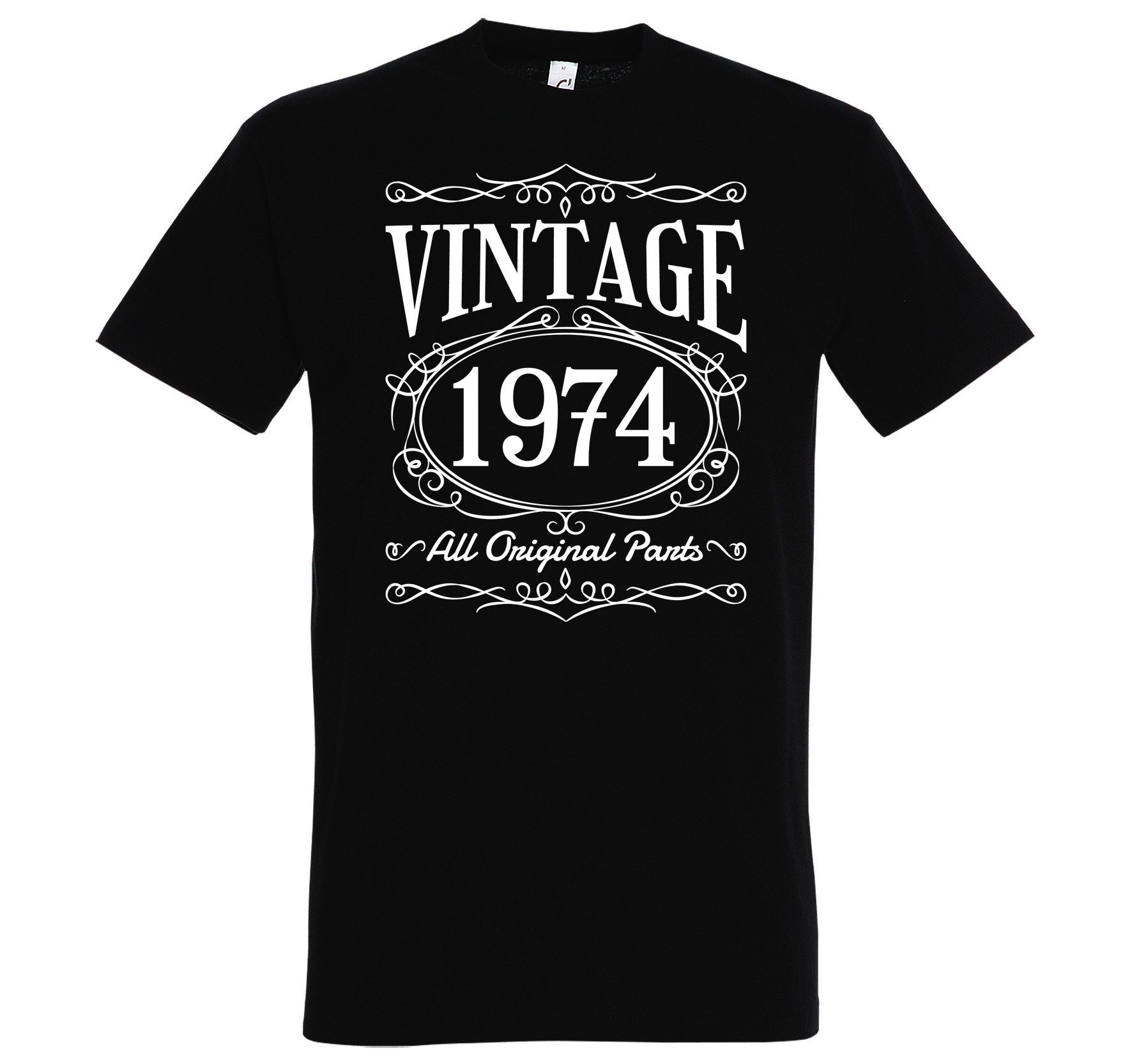 Youth Designz T-Shirt Vintage 1974 Herren Tshirt zum 50. Geburtstag mit lustigem Spruch zum Geburtstag Schwarz