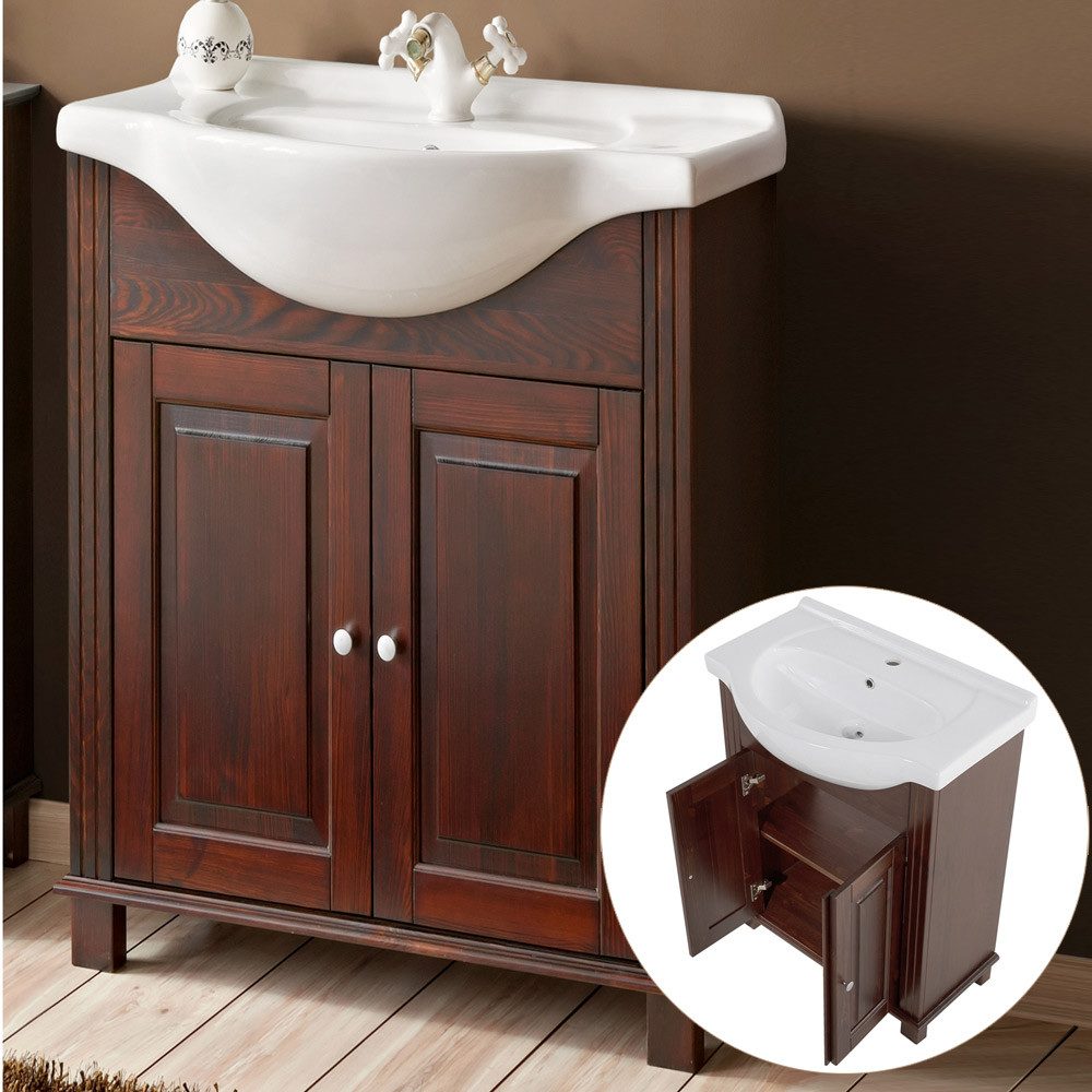 Lomadox Waschtisch AVEIRO-56, braun 65/83/44 cm günstig online kaufen