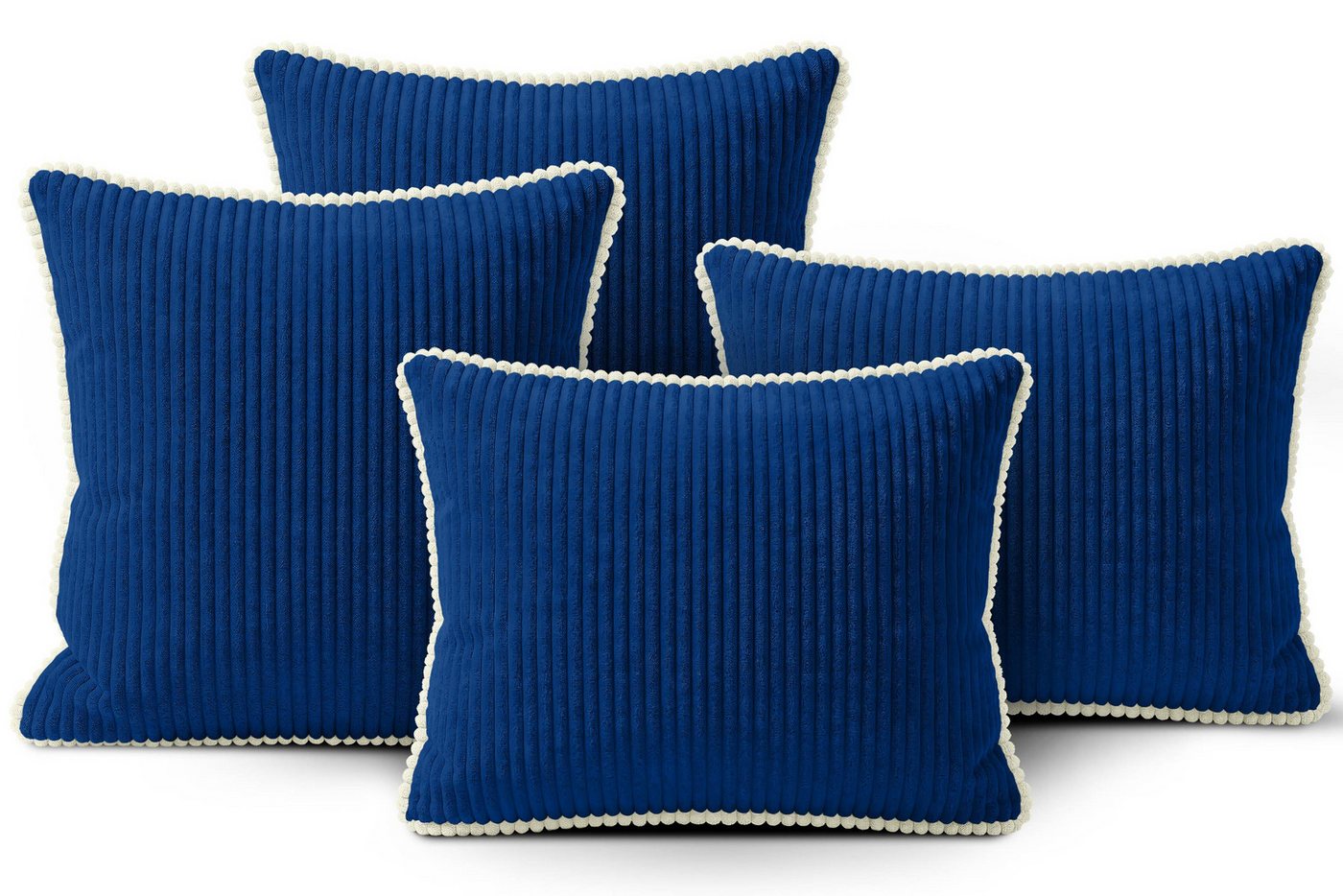 Amilian Dekokissen Sofakissen 4er Set mit Füllung 2x 40x40 cm + 2x 35x45 cm, Hotelverschluss Sofakissen Zierkissen