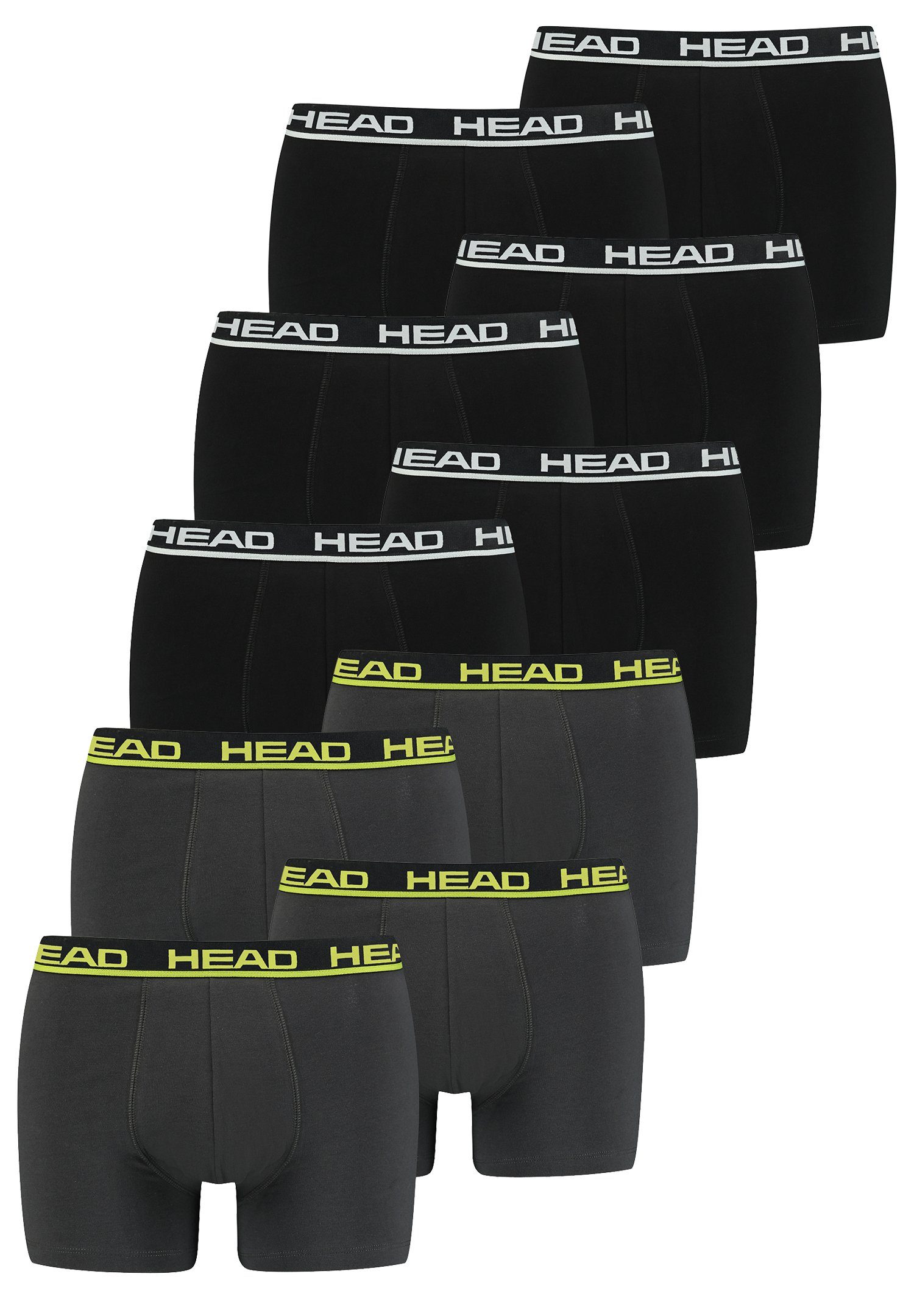 Head Boxershorts Head Basic Boxer 10P (Spar-Set, 10-St., 10er-Pack) Black/Phantom Lime