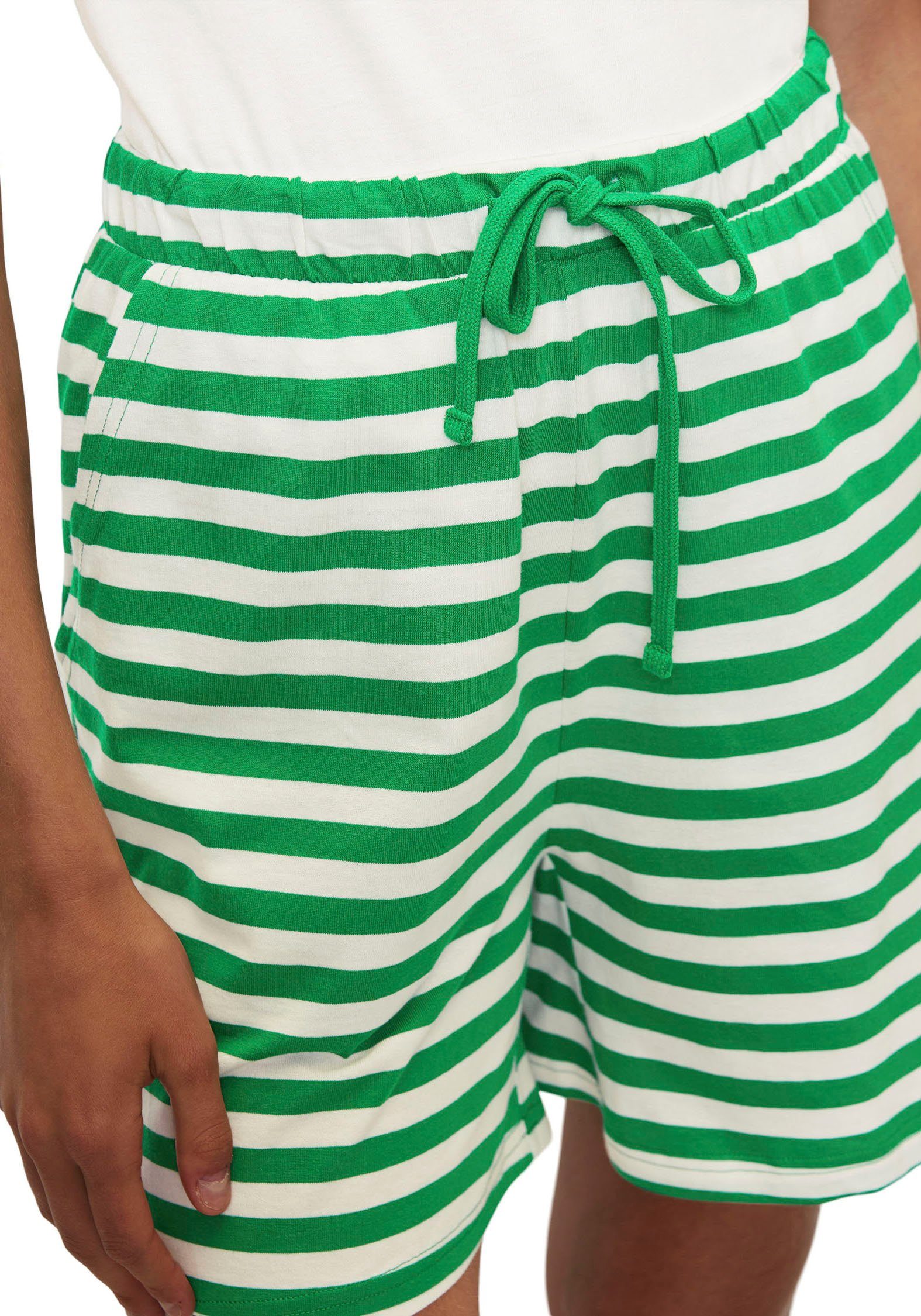 Baumwolle 2 green reiner cotton-vivid (Set, white tlg) Pyjama aus O'Polo stripe Lounge-Set Marc