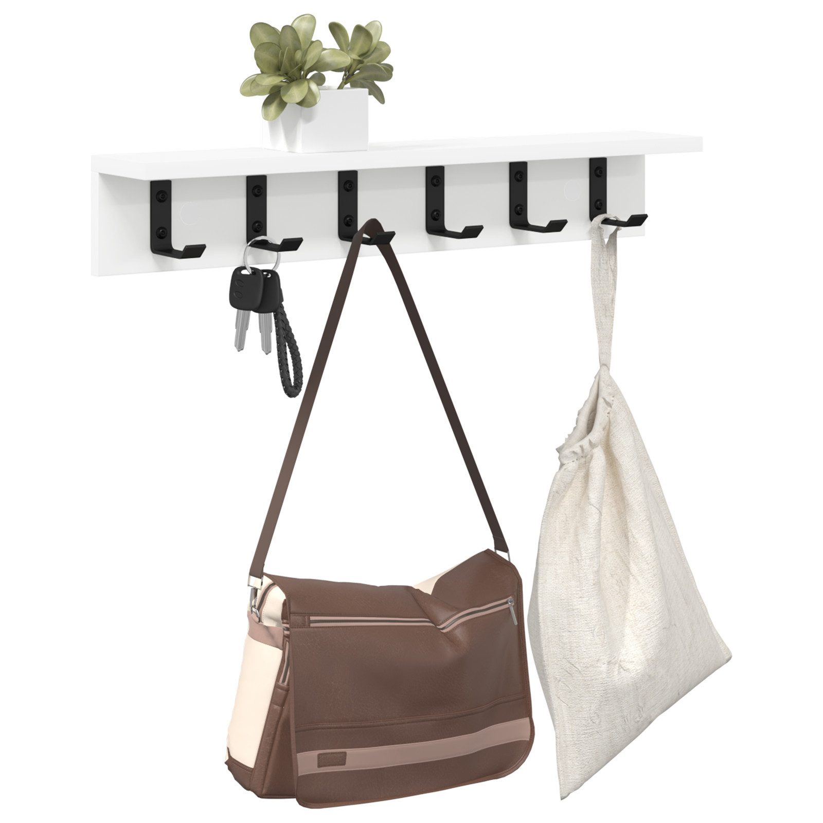 vidaXL Regal Wandmontierter Kleiderständer Weiß 60 günstig online kaufen
