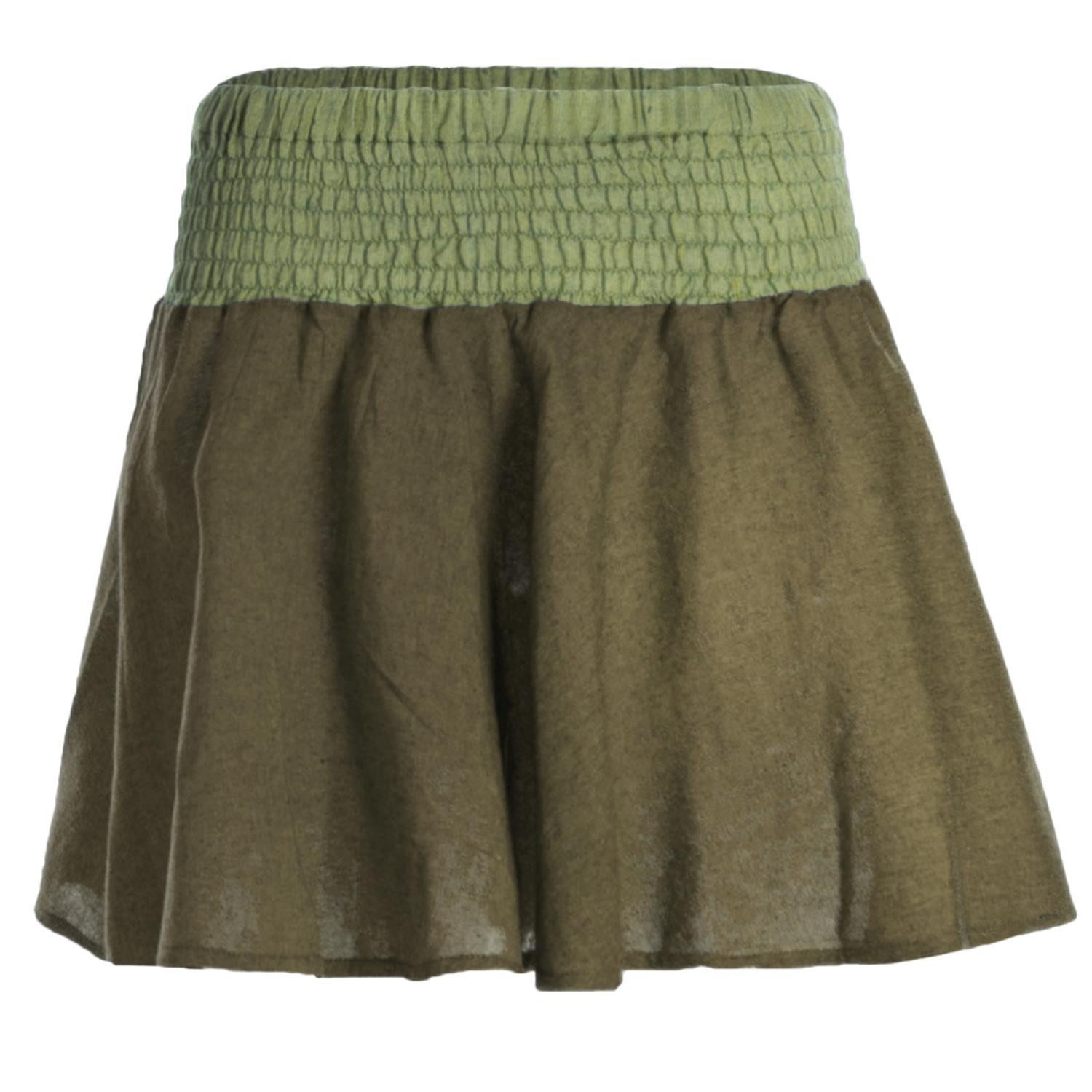 Vishes Minirock Damen Mini-Rock Baumwolle Casual elastischer Bund Alternative Bekleidung, Ethno, Hippie, Retro Style