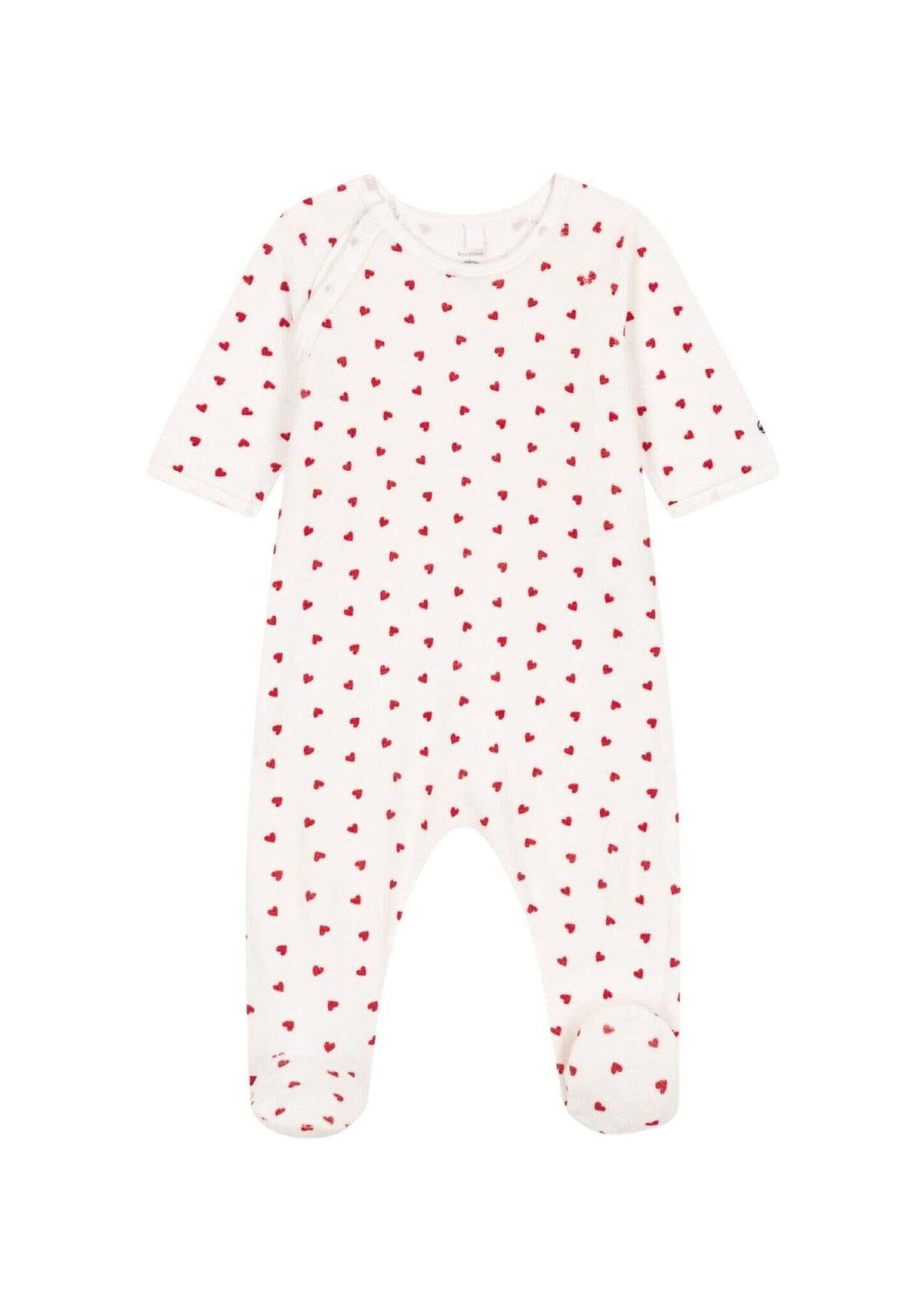 Petit Bateau Strampler Petit Bateau Nicki Strampler weiß mit roten Herzen