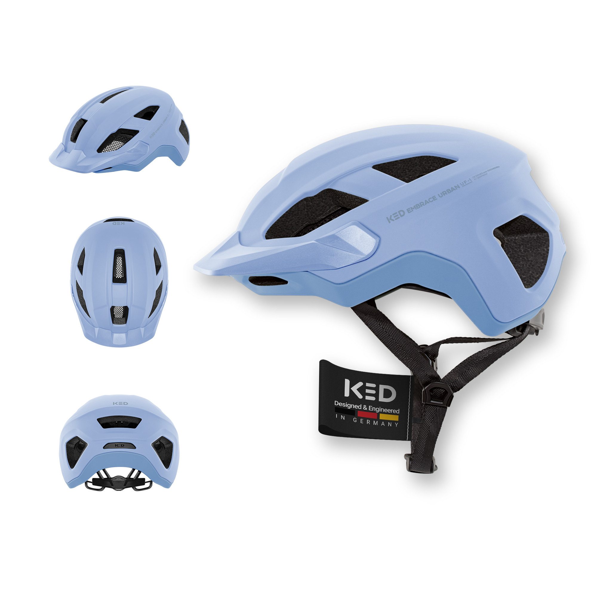 KED Fahrradhelm KED Embrace Urban UF-1 Unisex Fahrradhelm, Mit In-Mold Technologie Für Alltag, Pendeln Und Freizeit