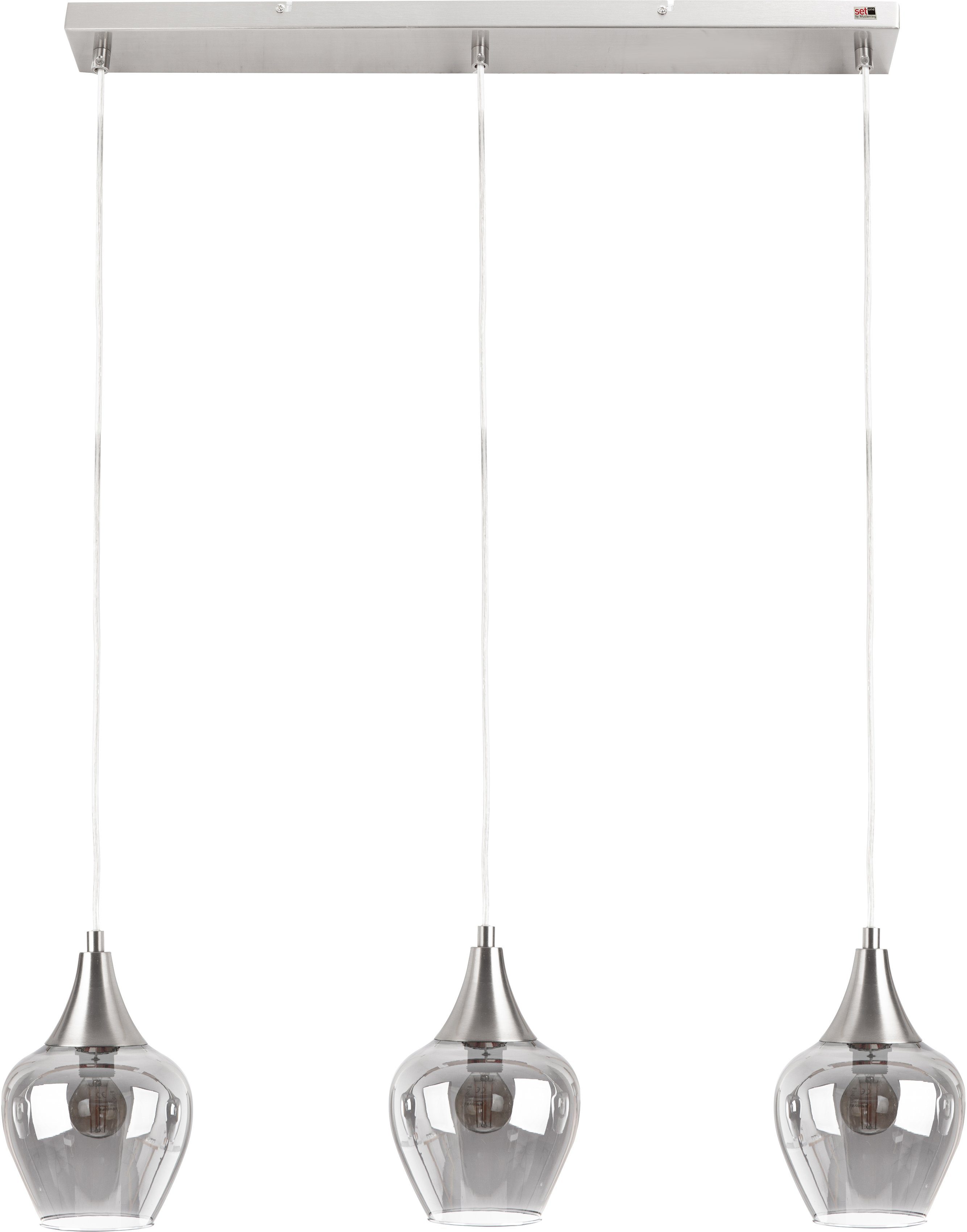 SET-ONE Pendelleuchte Drop, ohne Leuchtmittel, "Set One by Musterring"," Glas rauchfarbig verchromt"