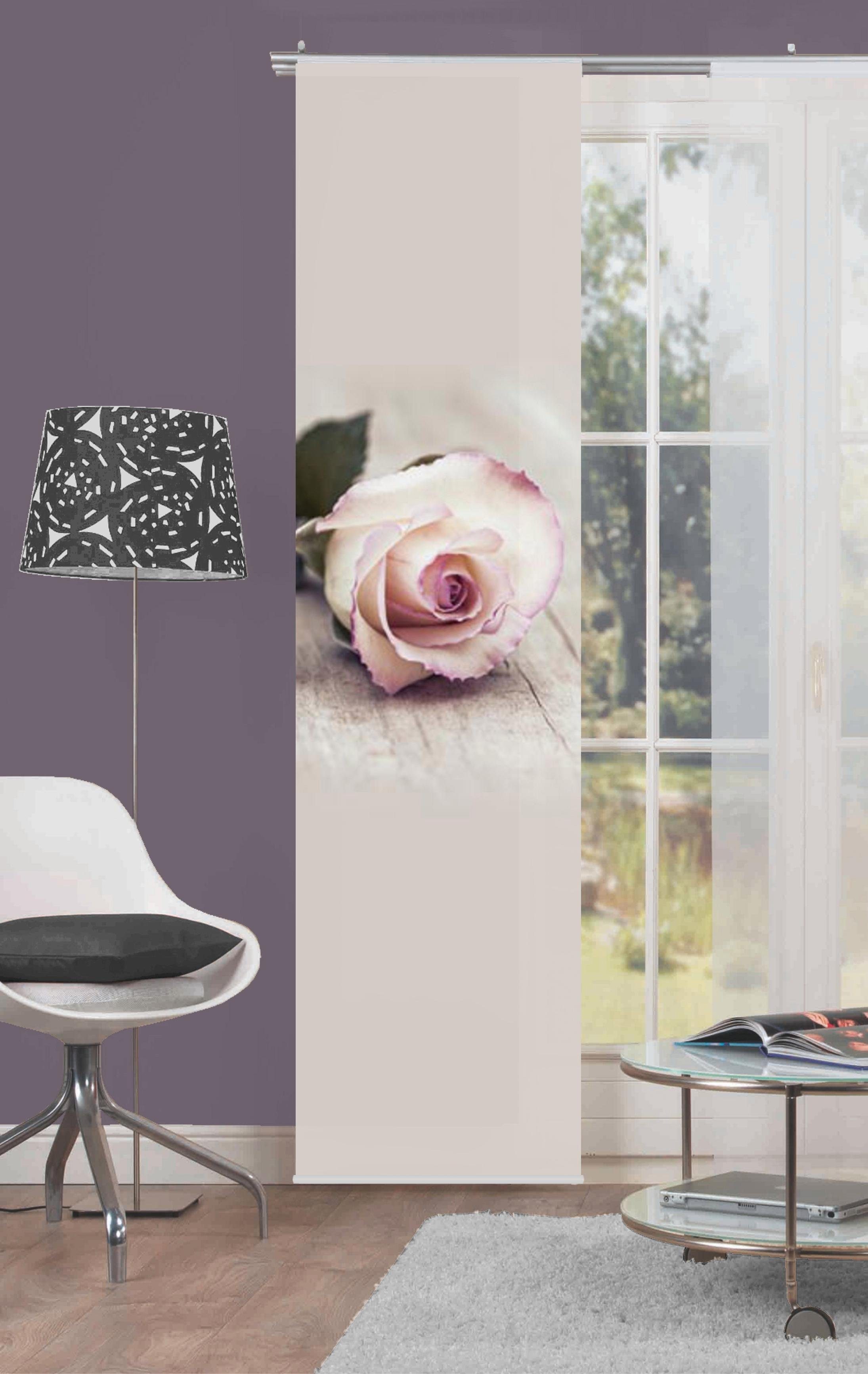 HOME WOHNIDEEN Schiebegardine ROSY, Klettband (1 günstig online kaufen