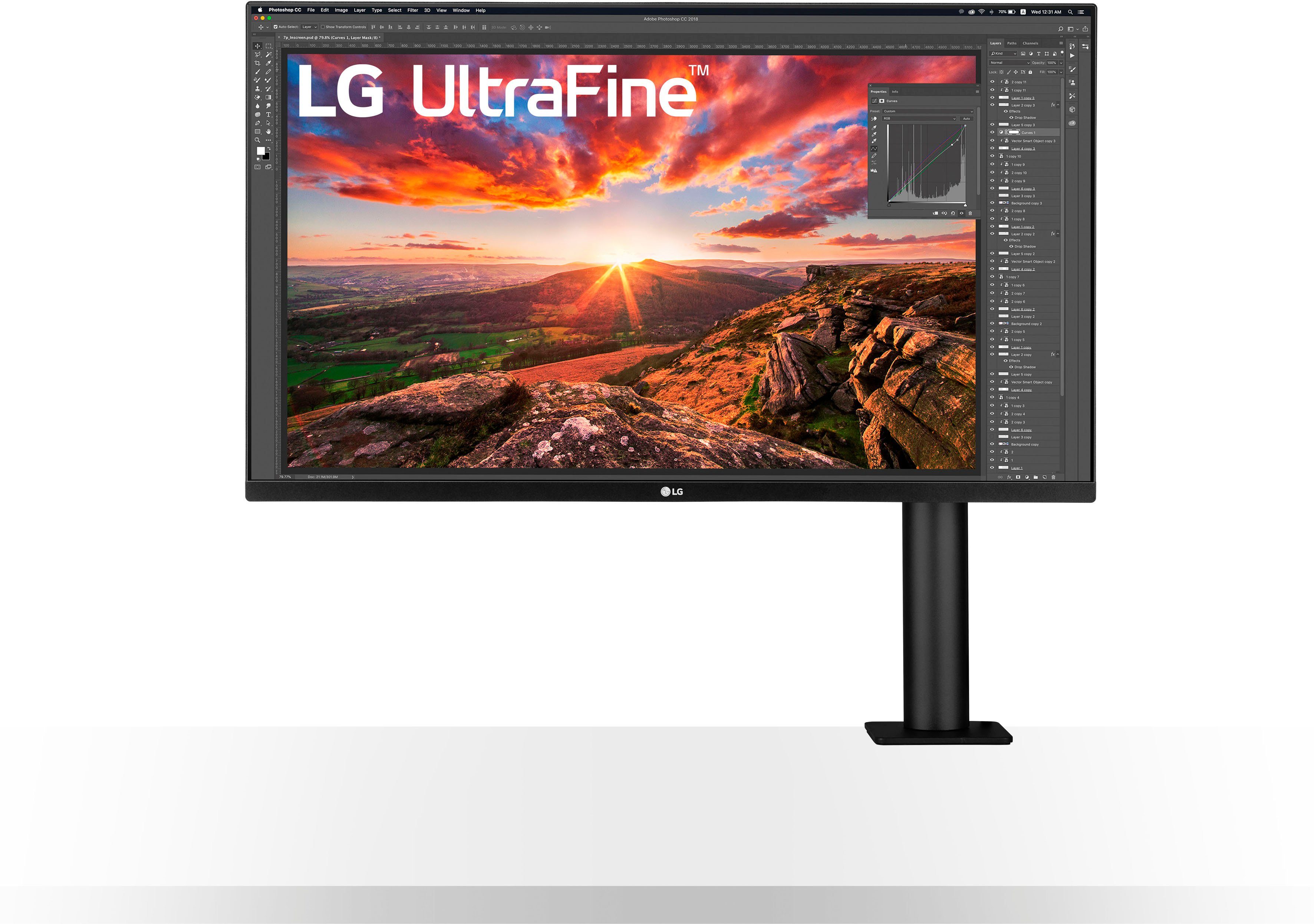 LG UltraFine 32UN880P LCD-Monitor (80 cm/31 ", 3840 x 2160 px, 4K Ultra HD, 5 ms Reaktionszeit, 60 Hz, IPS)