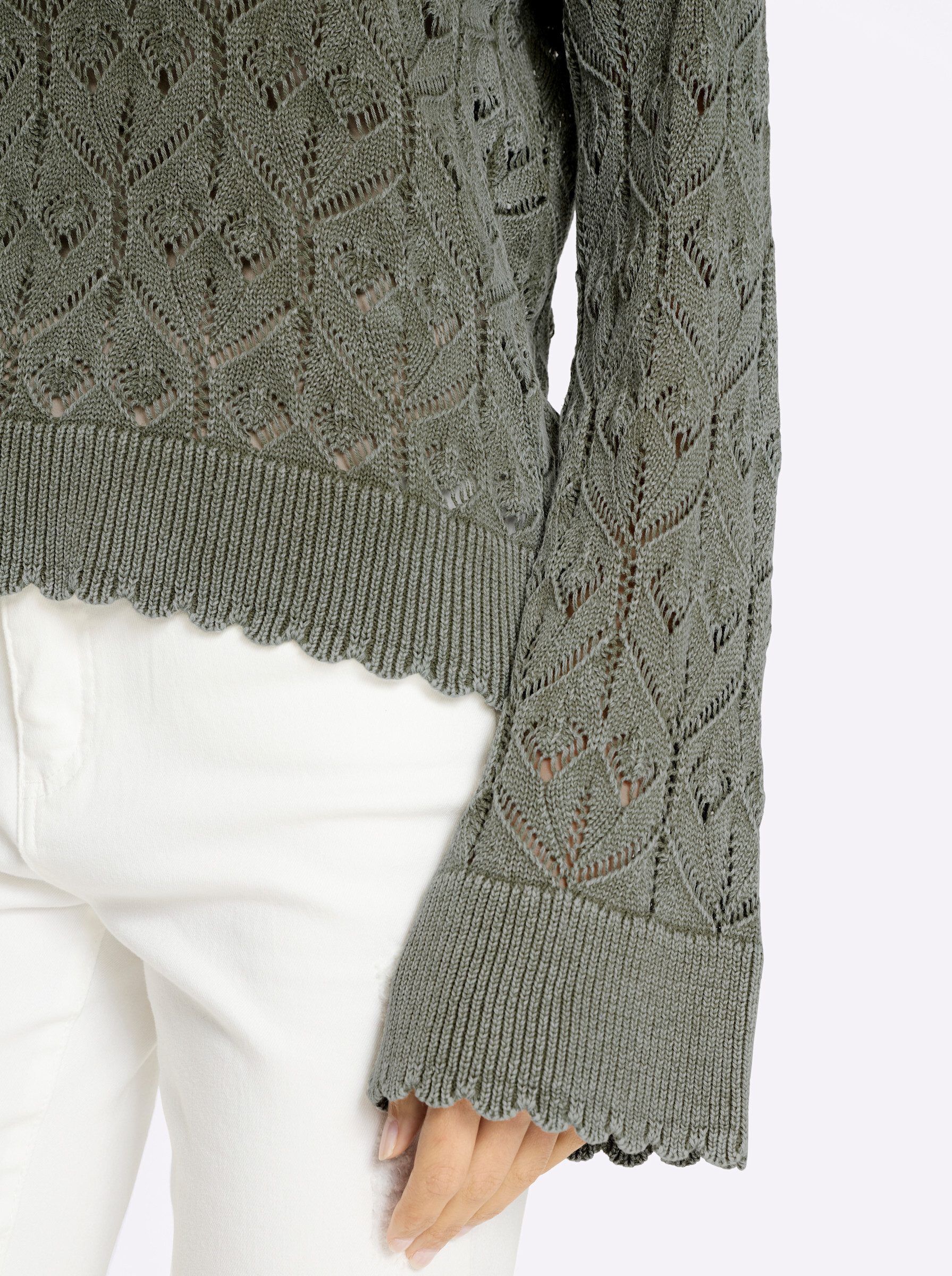 heine Strickpullover Pullover Langarm Ajour