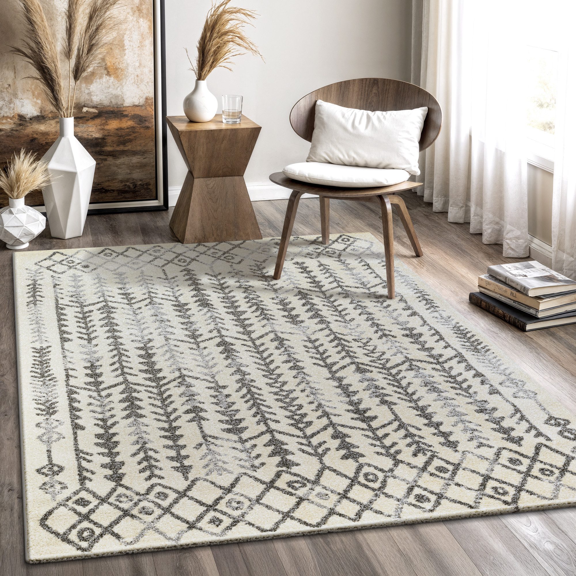 Sanat Teppich Boho 8204, auch als Läufer und in Rund, rechteckig, Höhe: 10 mm, Kurzflor, robust, Boho, Scandic, für Fussbodenheizung geeignet