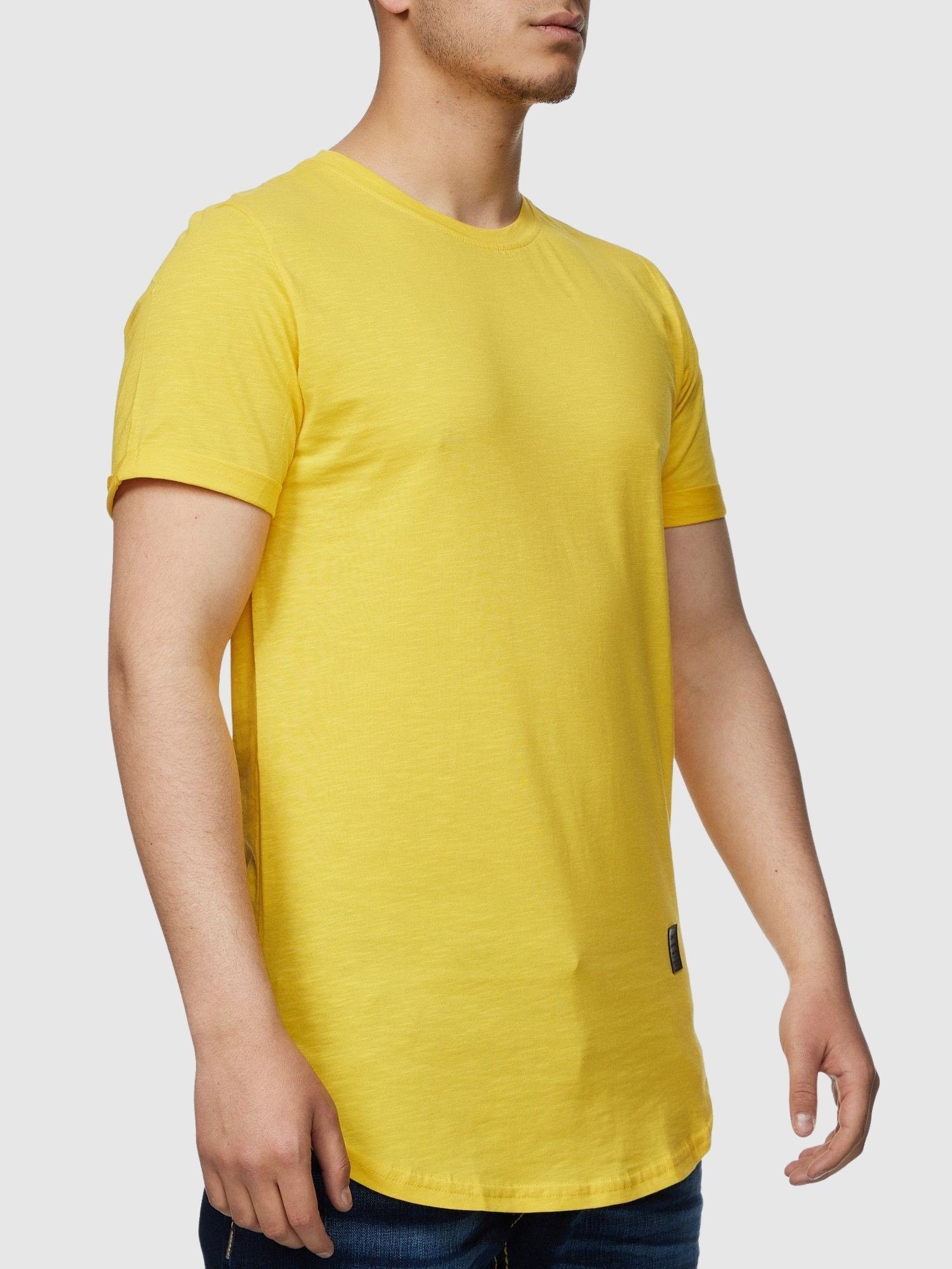 John Kayna T-Shirt Tee, TS-3659 T-Shirt John Polo (Shirt Gelb Fitness Kurzarmshirt Kayna Casual Freizeit 1-tlg)