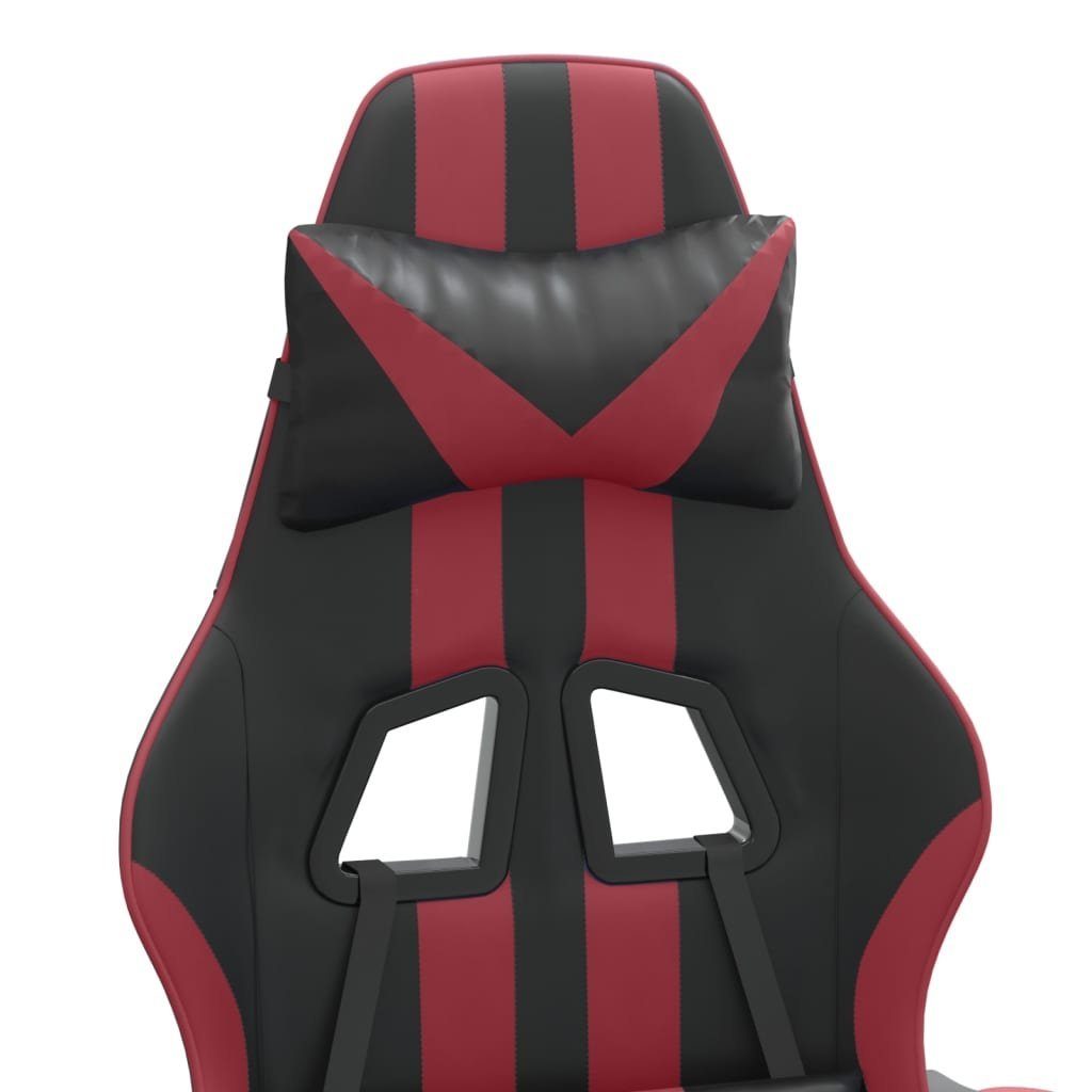 Schwarz Kunstleder Weinrot Gaming-Stuhl furnicato (1 Fußstütze mit und St)