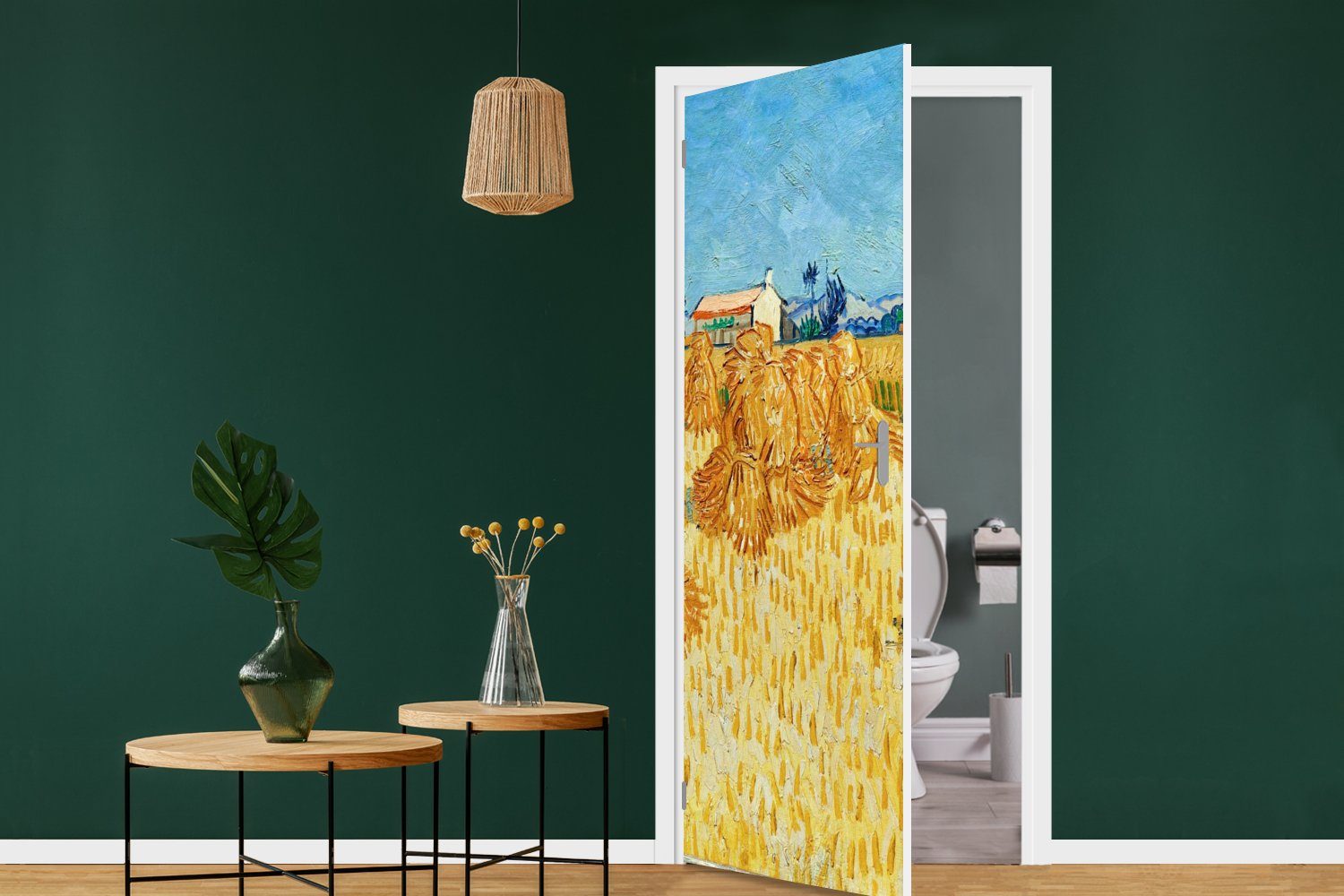 MuchoWow Türtapete cm der 75x205 in van Tür, für Fototapete St), (1 Provence Türaufkleber, Gogh, - Weinlese bedruckt, Matt, Vincent